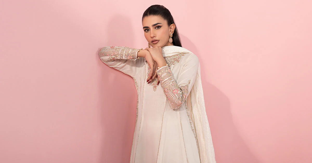 3 Piece Embroidered Dobby Suit