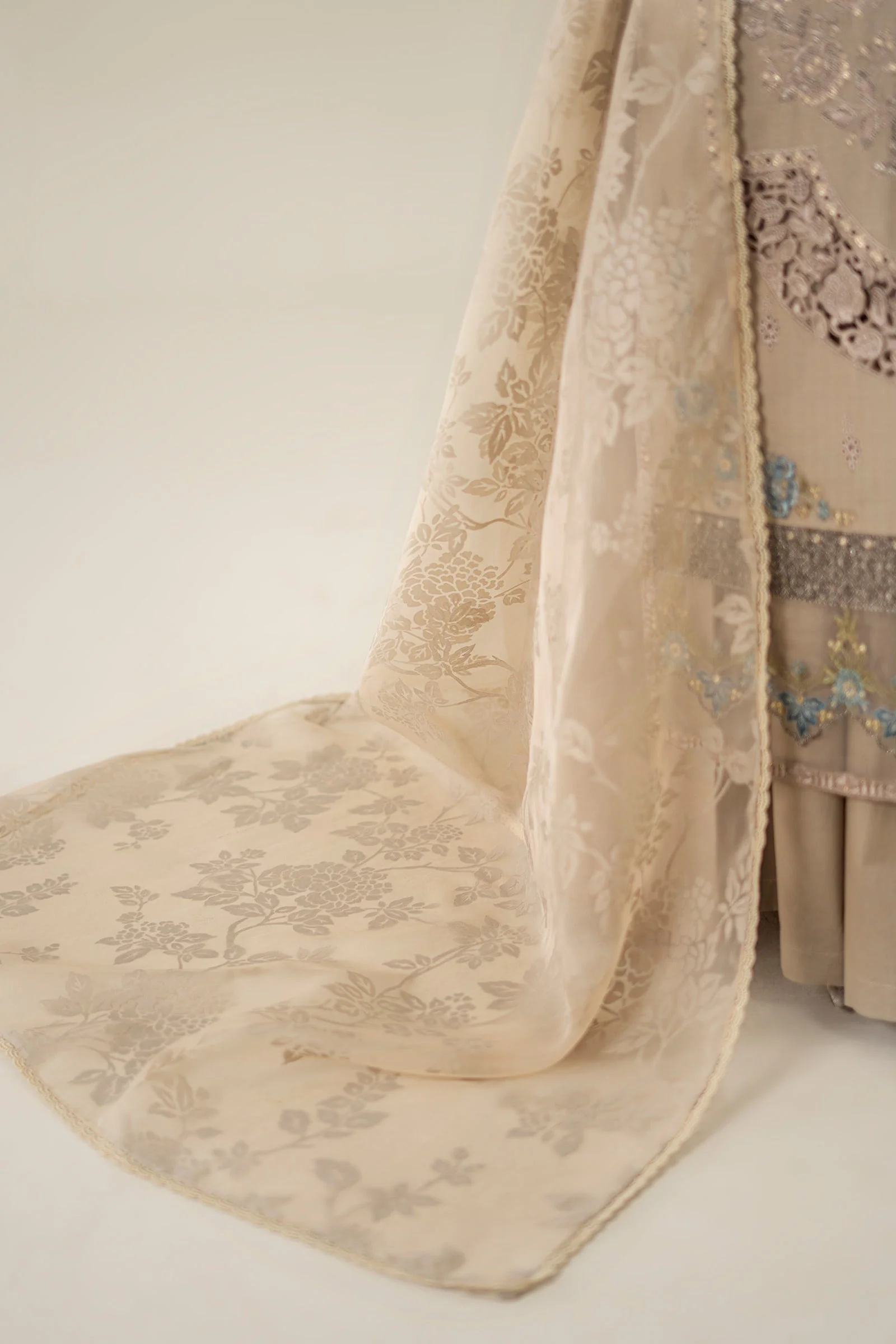 3 Piece Embroidered Dobby Suit