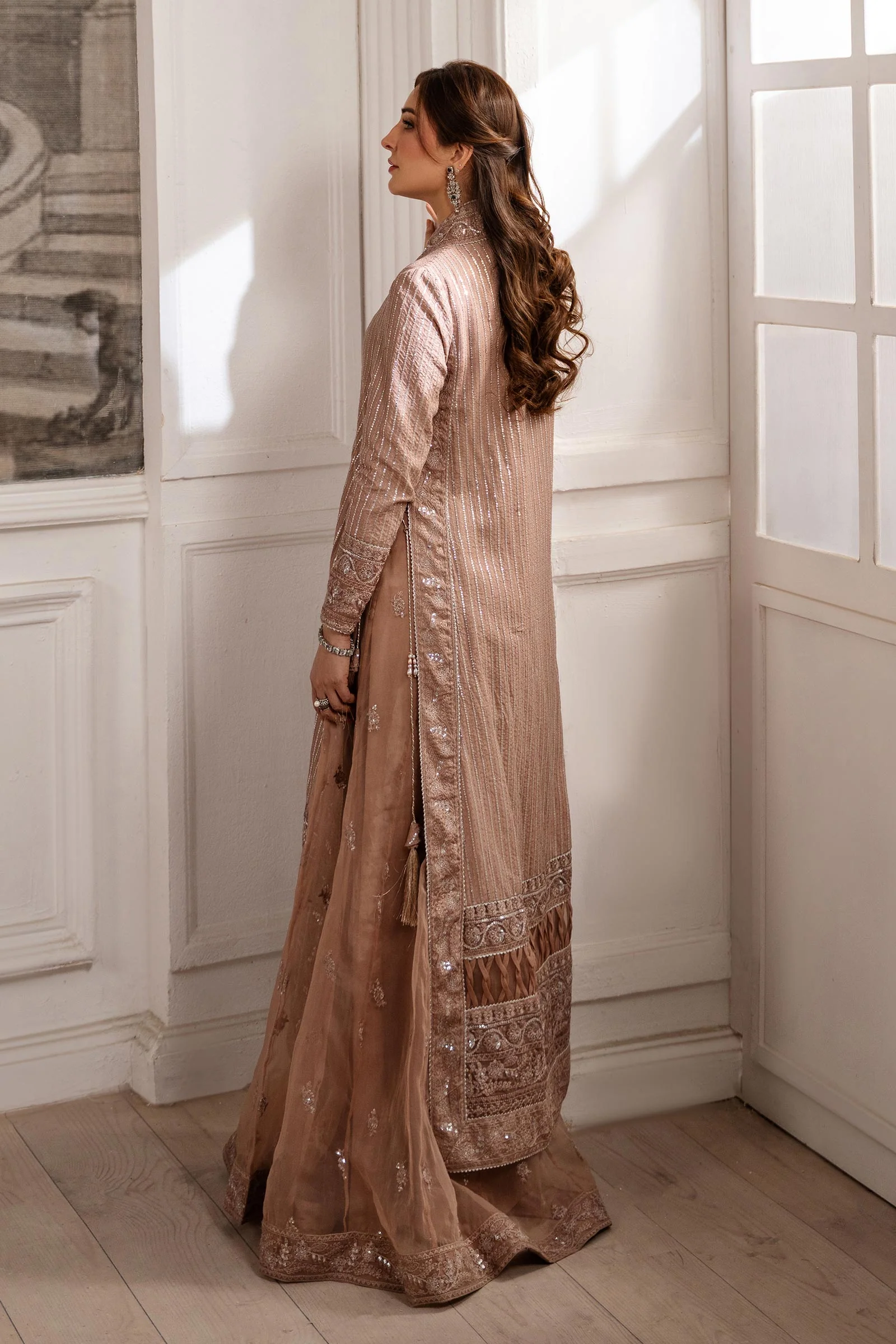 2 Piece Embroidered Raw Silk Suit