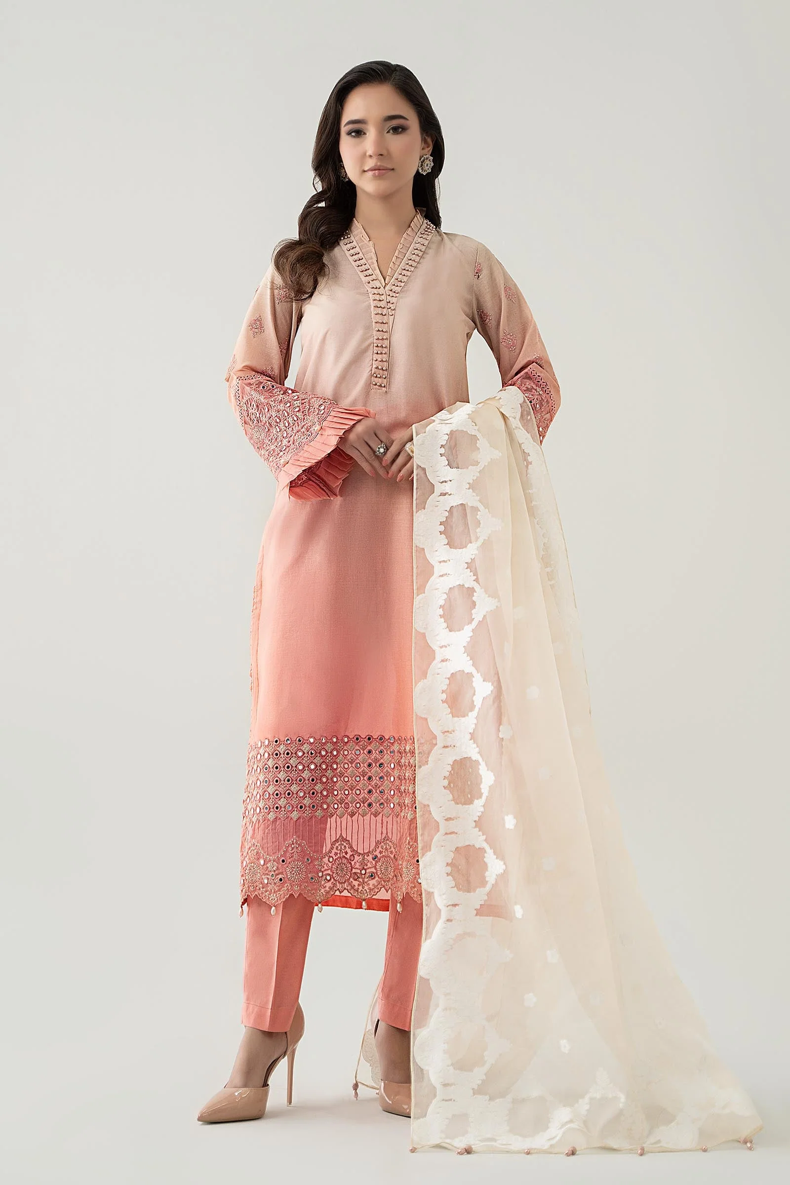 3 Piece Dyed Lawn Suit