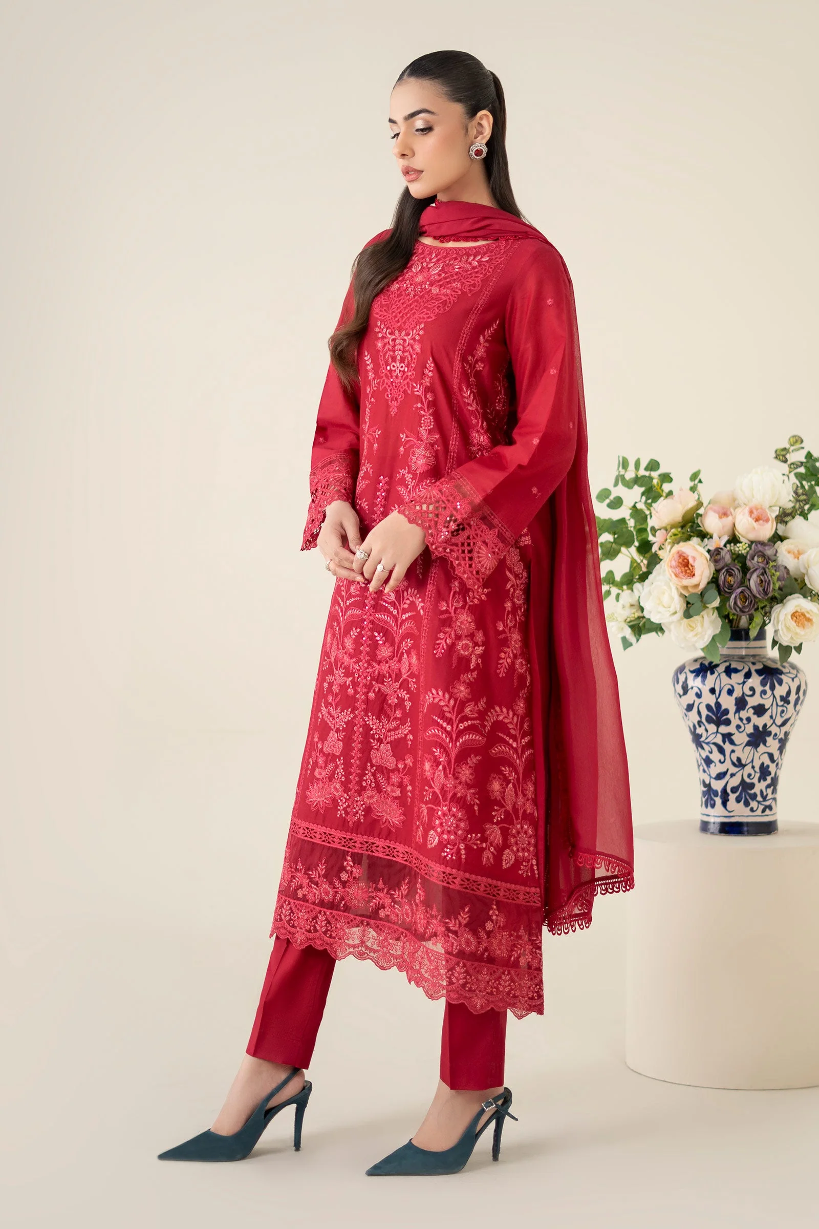 3 Piece Embroidered Lawn Suit 294 3 Piece Embroidered Lawn Suit