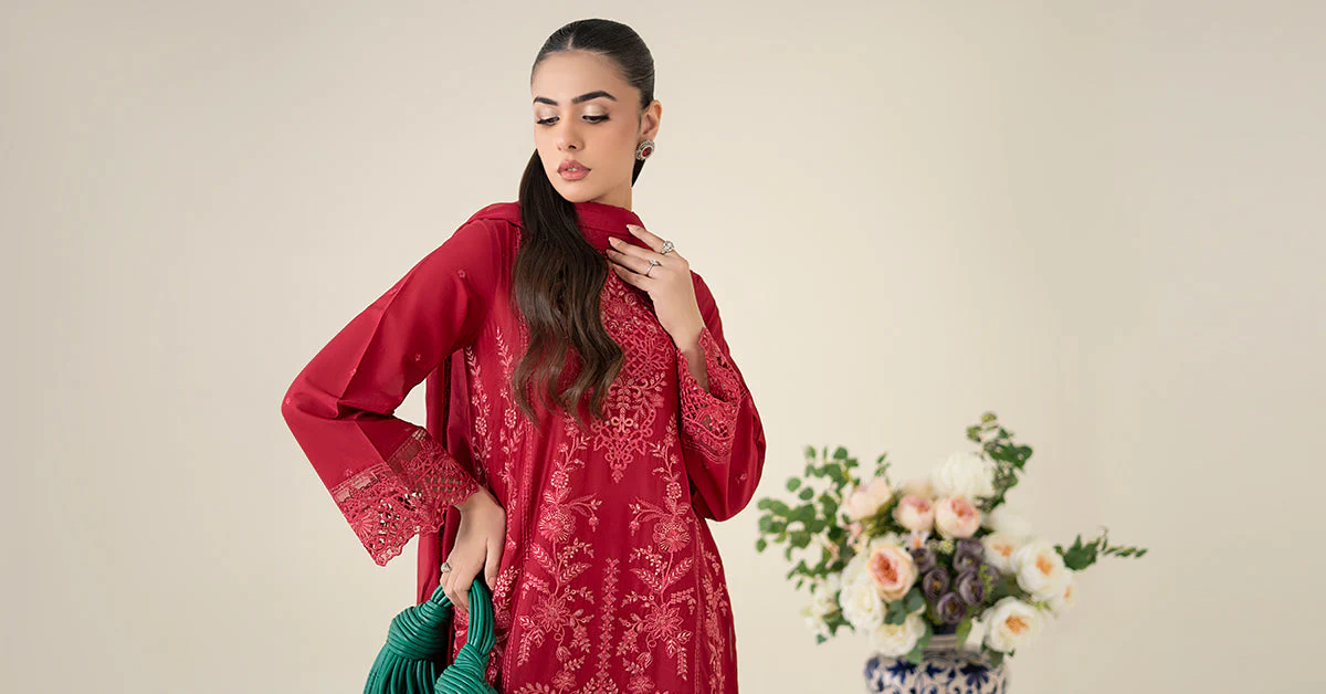 3 Piece Embroidered Lawn Suit 297 3 Piece Embroidered Lawn Suit