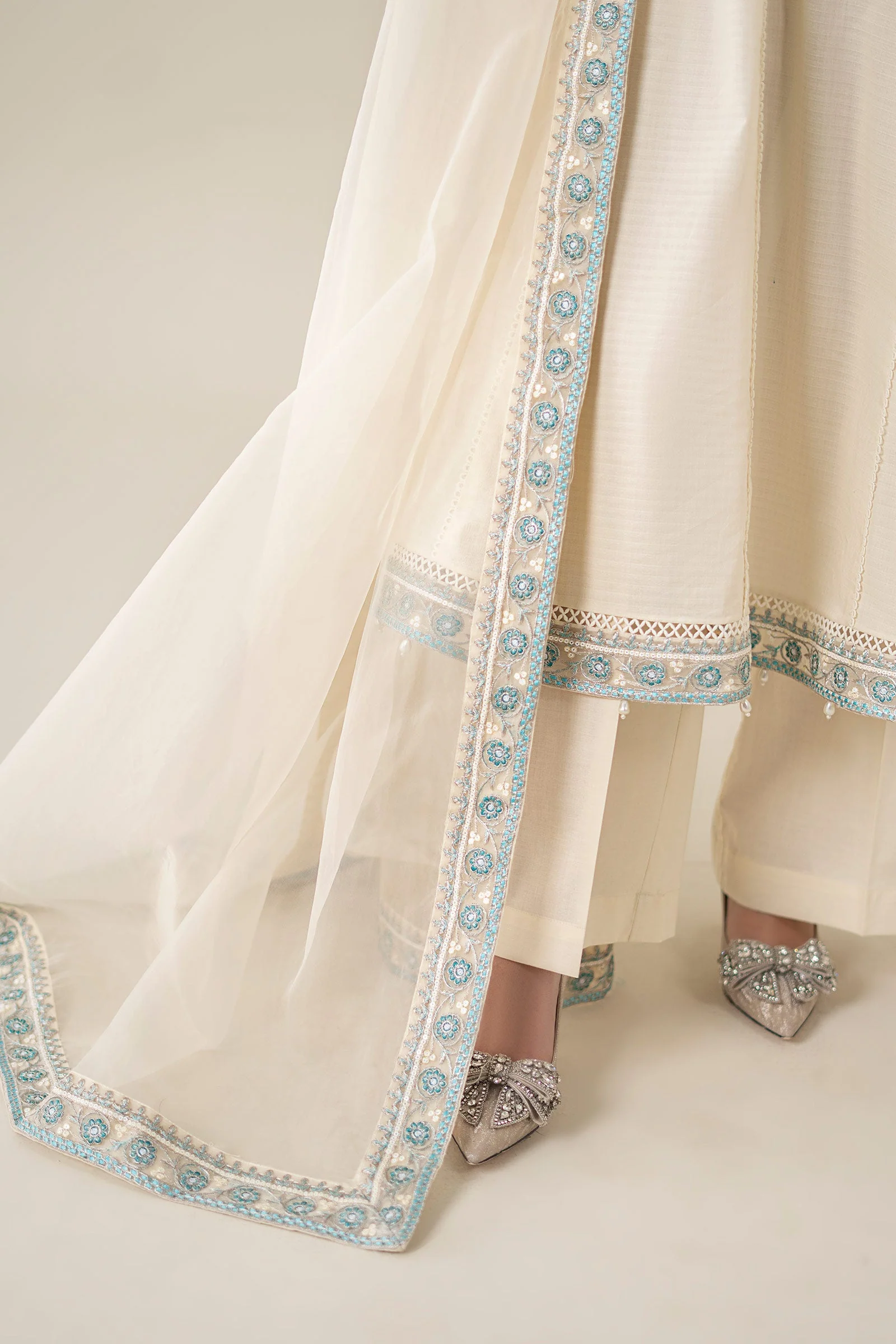 3 Piece Embroidered Dobby Suit