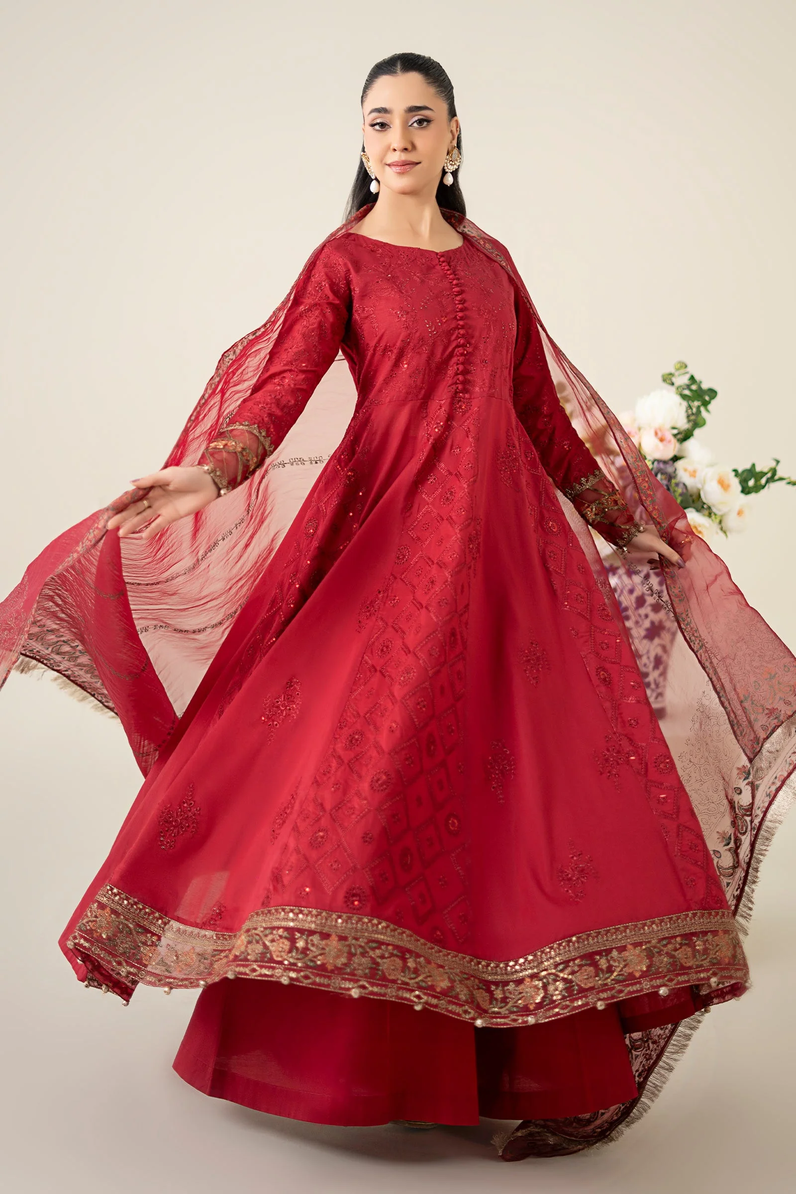 3 Piece Embroidered Lawn Suit 250 3 Piece Embroidered Lawn Suit