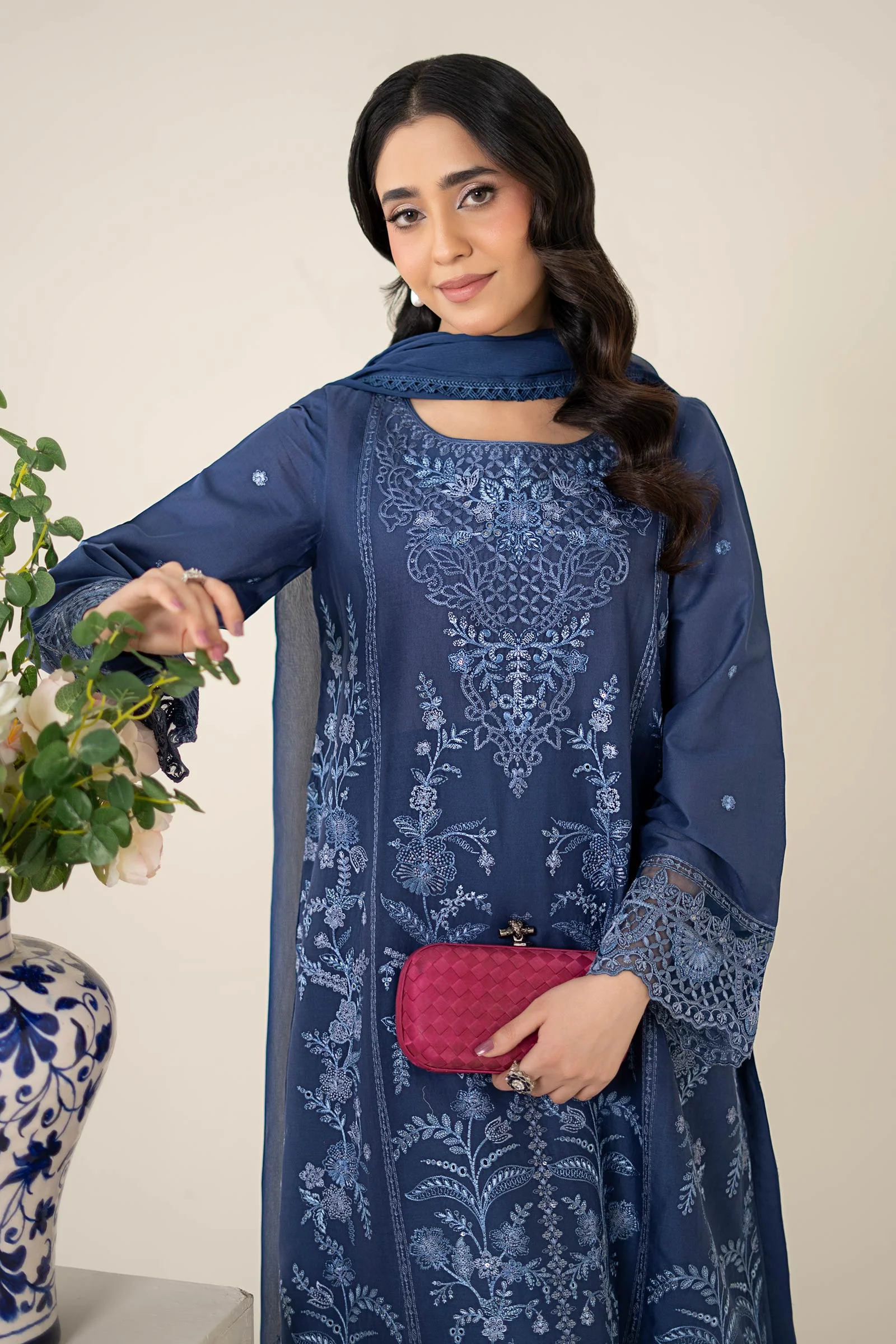 3 Piece Embroidered Lawn Suit 223 3 Piece Embroidered Lawn Suit