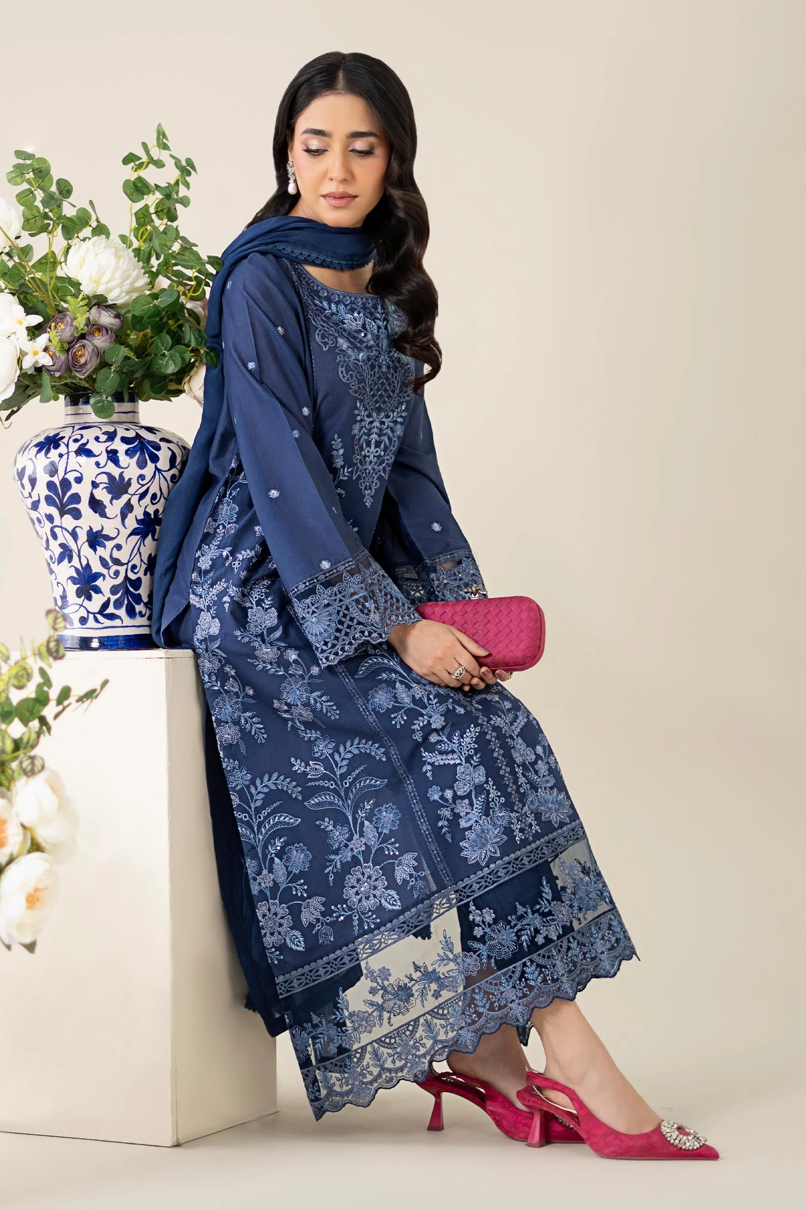 3 Piece Embroidered Lawn Suit 224 3 Piece Embroidered Lawn Suit