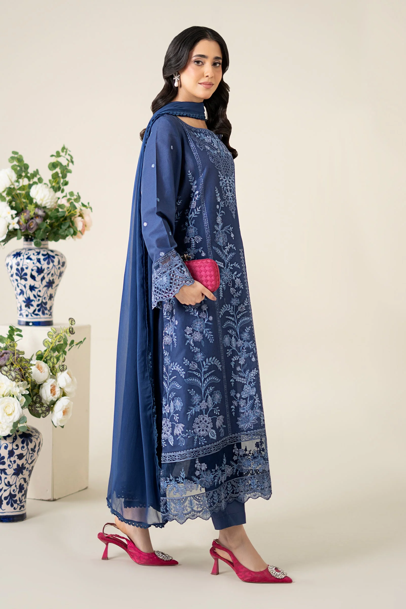 3 Piece Embroidered Lawn Suit 227 3 Piece Embroidered Lawn Suit