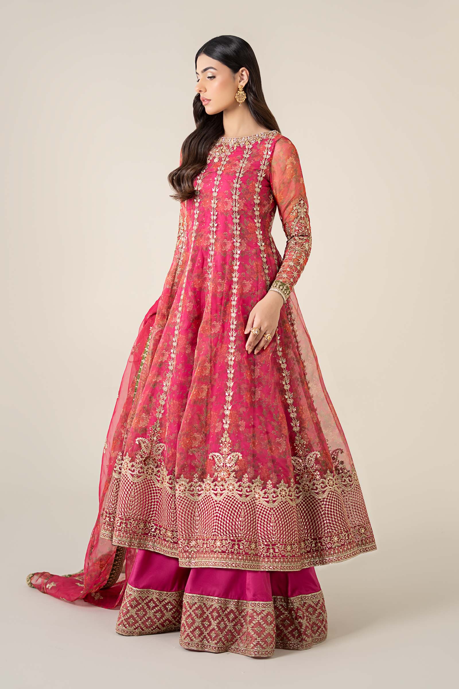 3 Piece Embroidered Organza Suit 147 3 Piece Embroidered Organza Suit