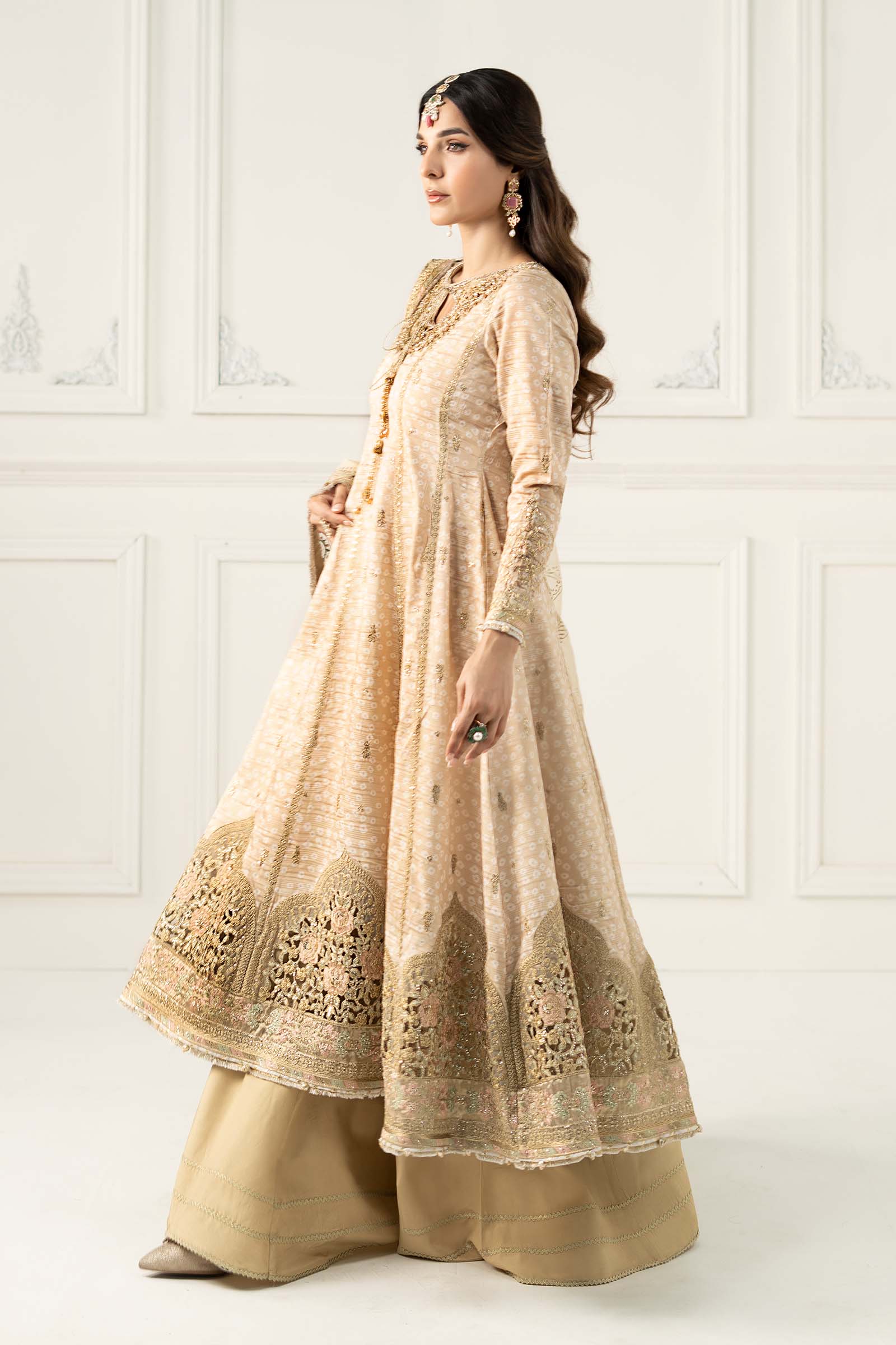 3 Piece Embroidered Raw Silk Suit