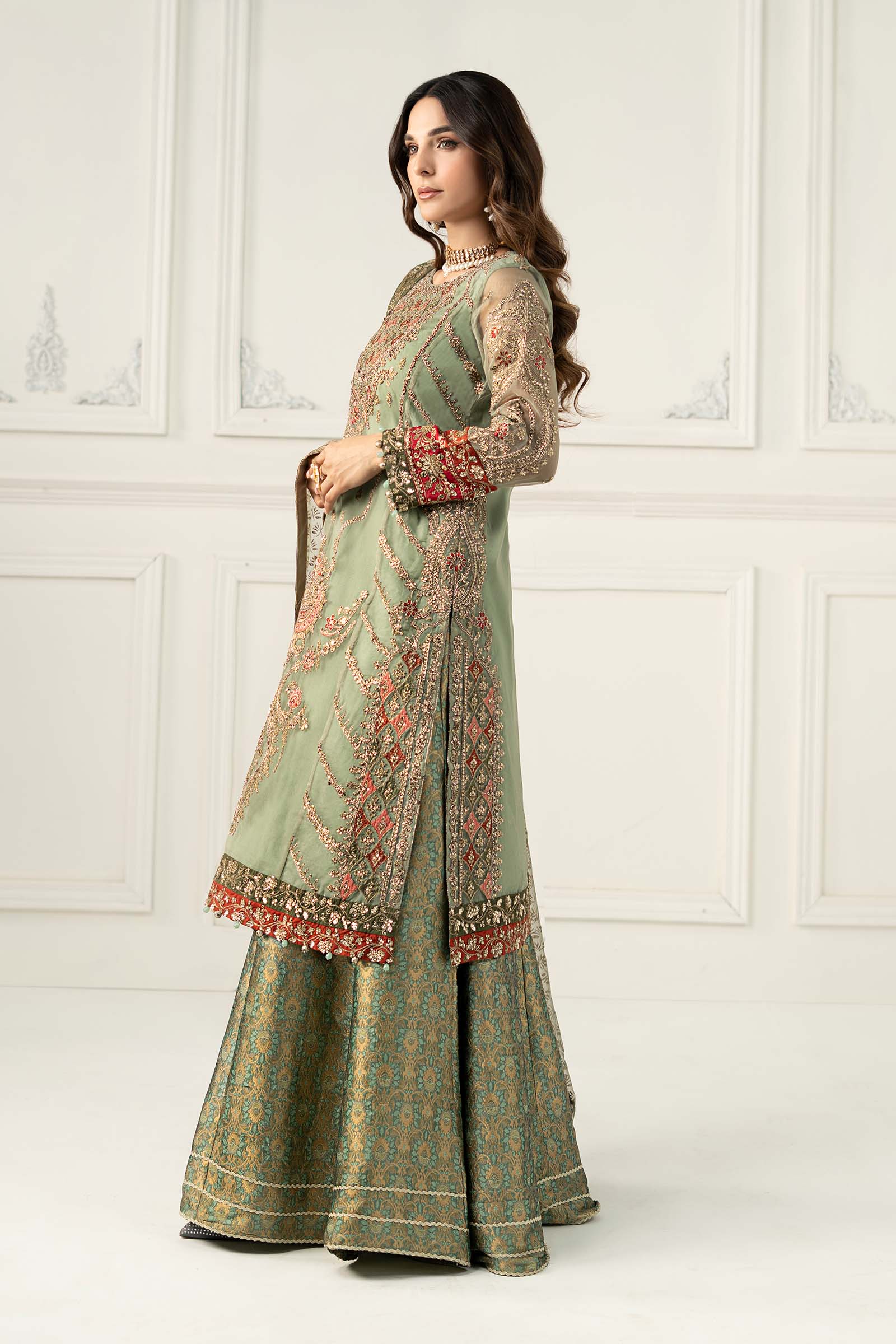 3 Piece Embroidered Organza Suit 139 3 Piece Embroidered Organza Suit