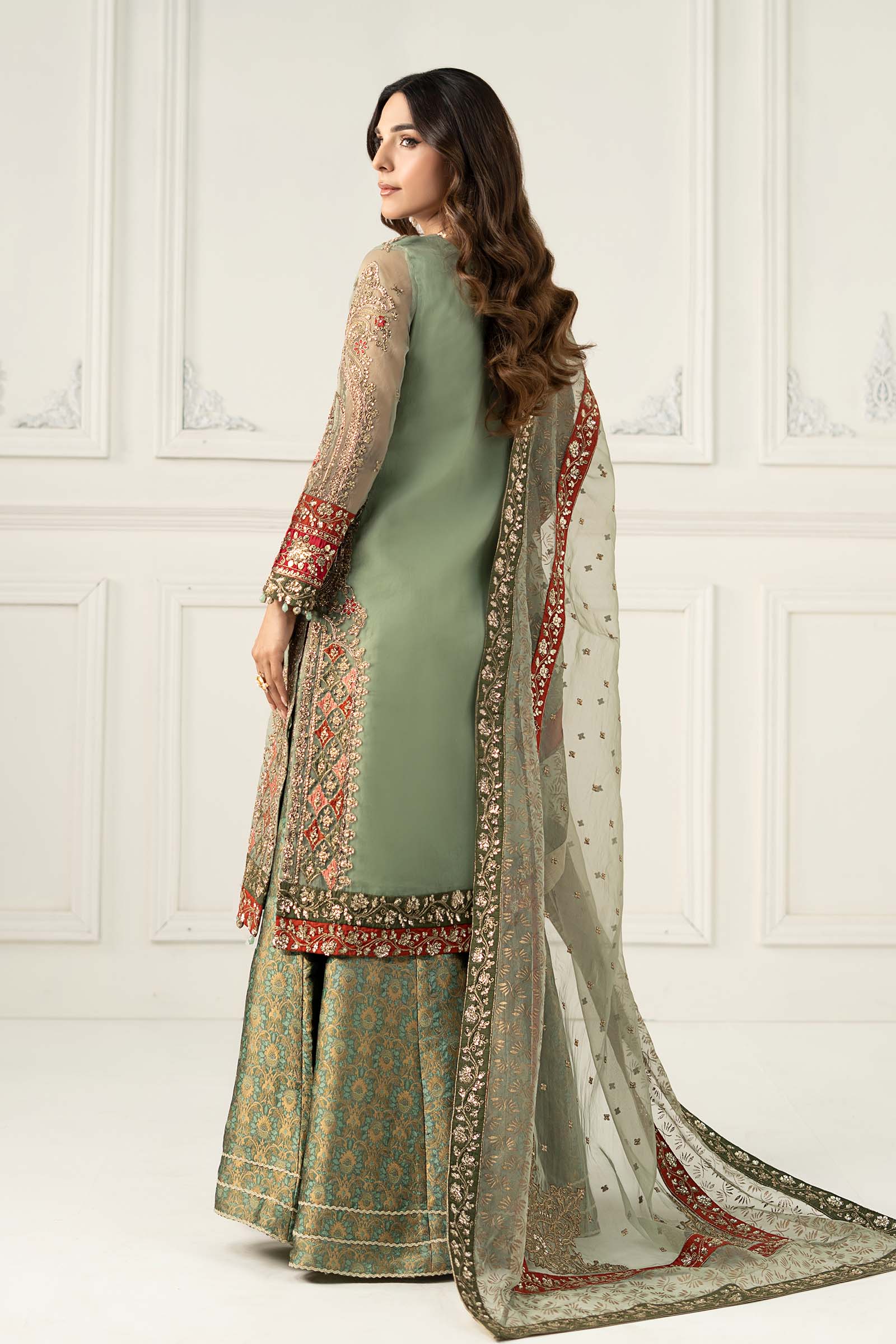 3 Piece Embroidered Organza Suit 140 3 Piece Embroidered Organza Suit