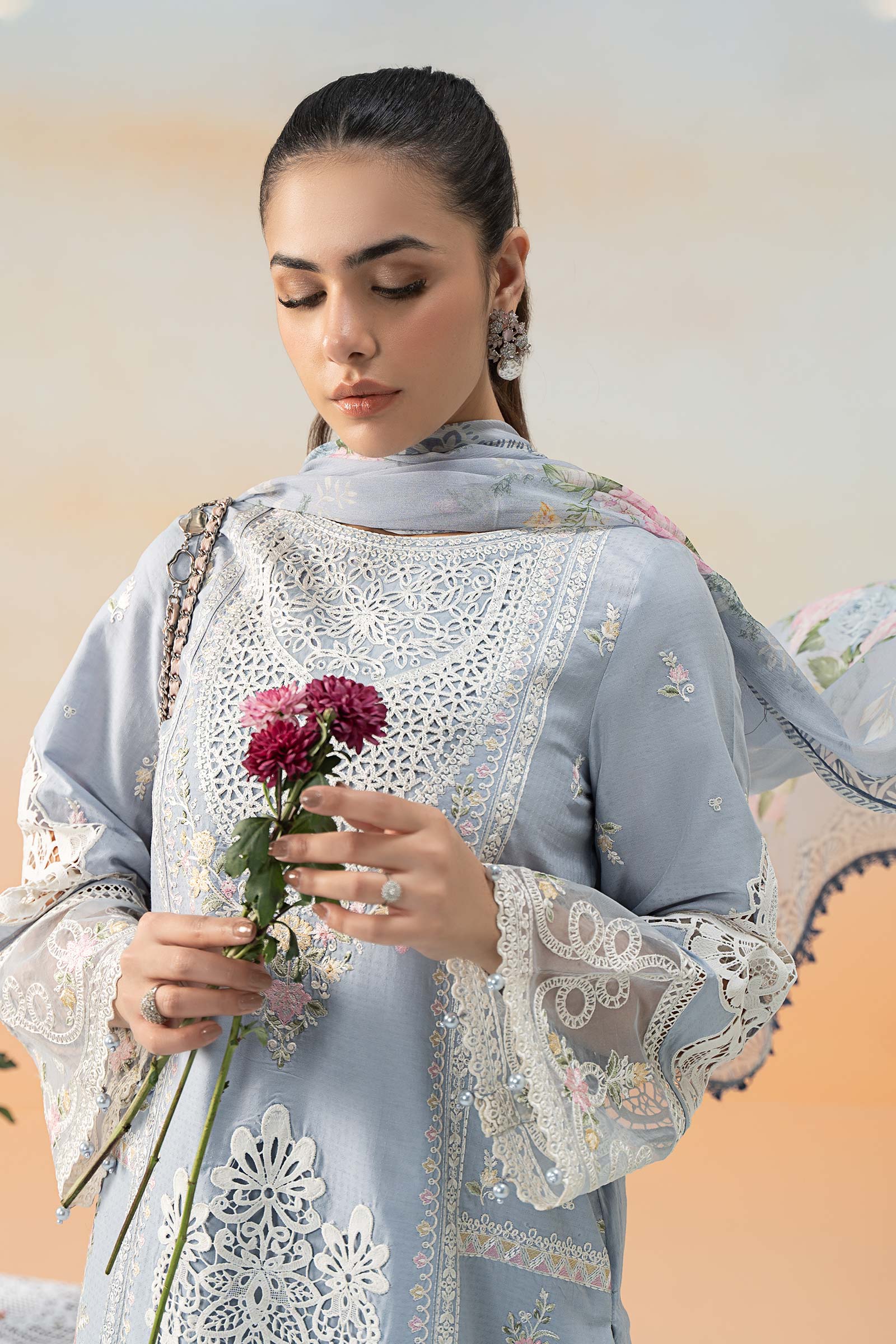 3 Piece Embroidered Dobby Lawn Suit