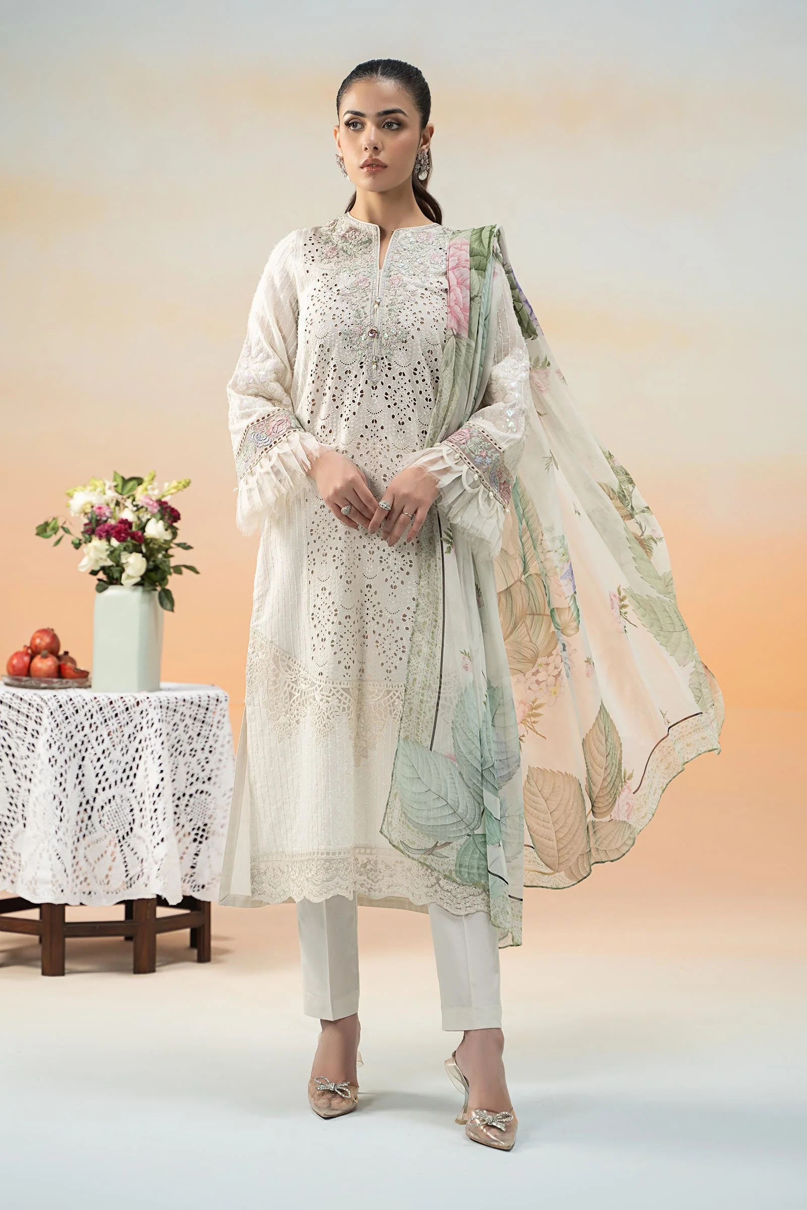 3 Piece Embroidered Lawn Suit 166 3 Piece Embroidered Lawn Suit