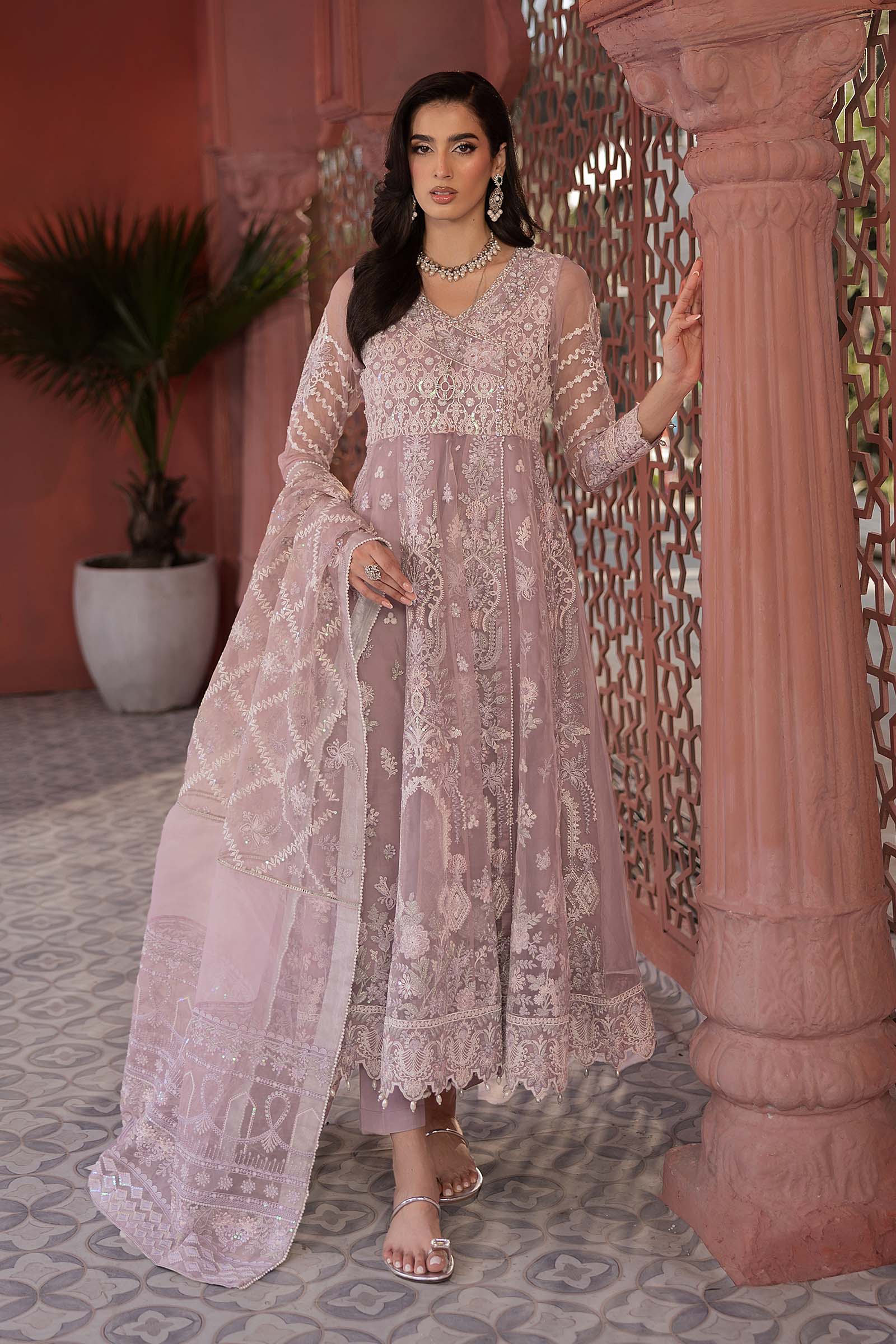 3 Piece Embroidered Organza Suit