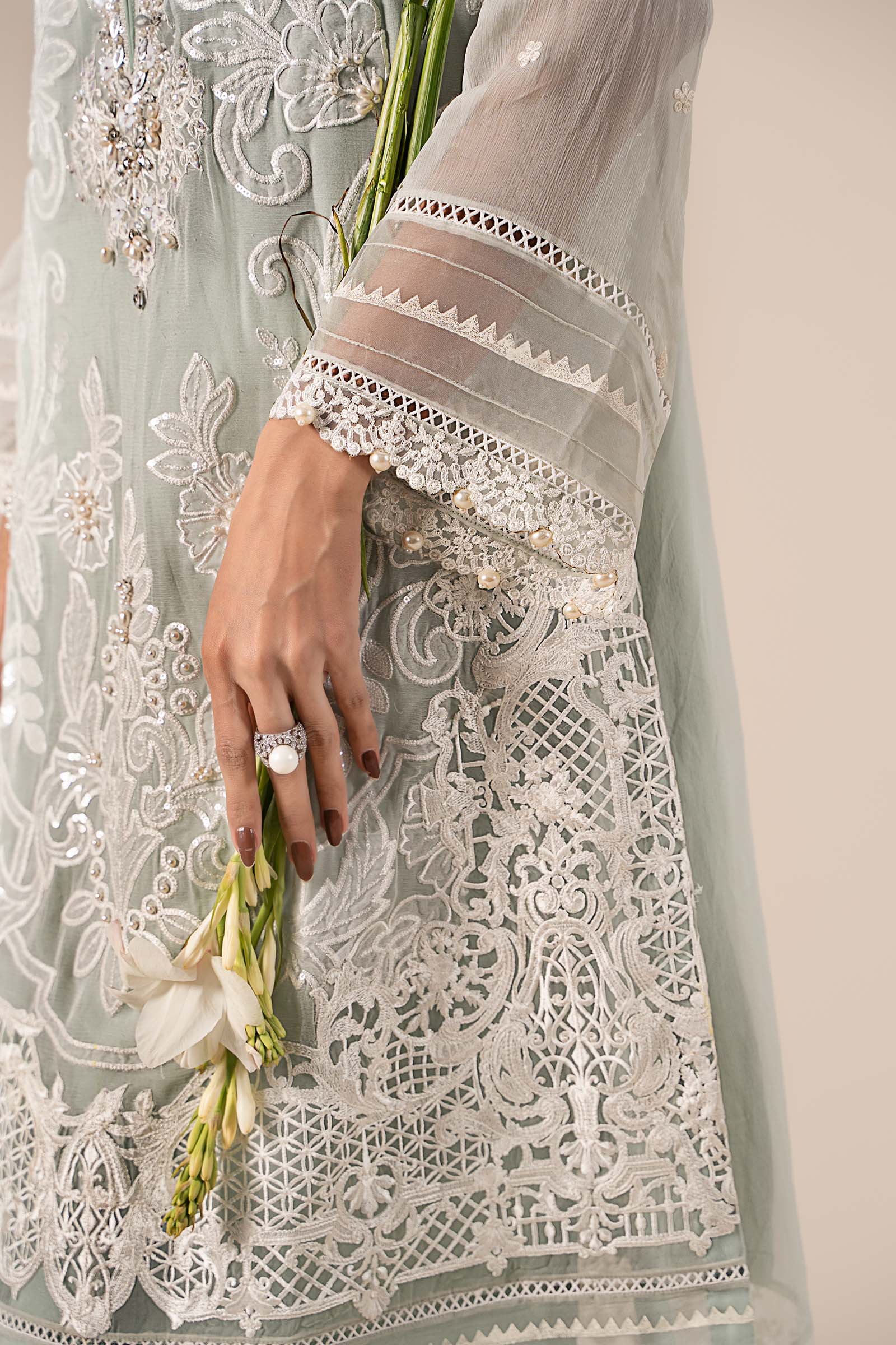 3 Piece Embroidered Chiffon Suit