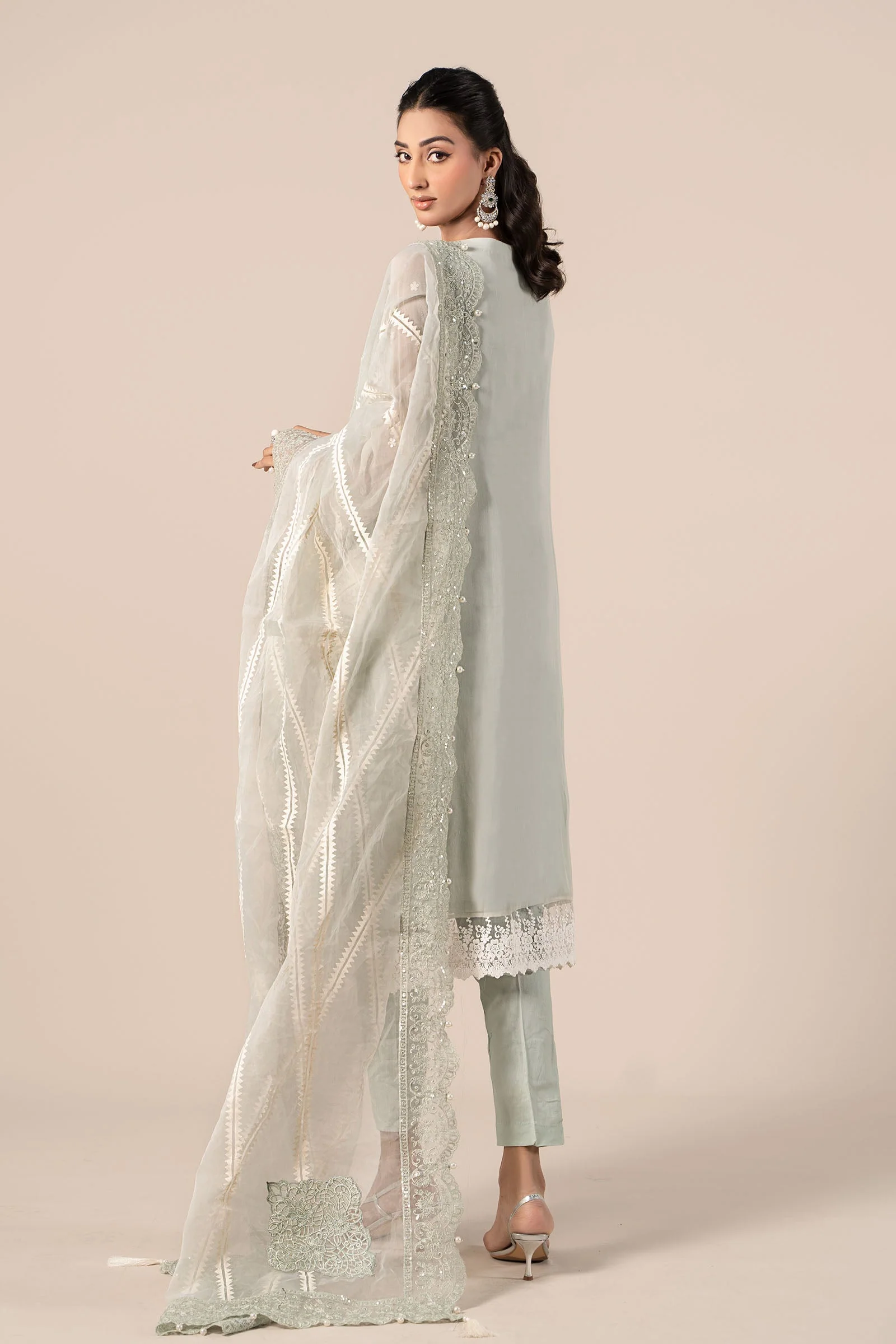 3 Piece Embroidered Chiffon Suit