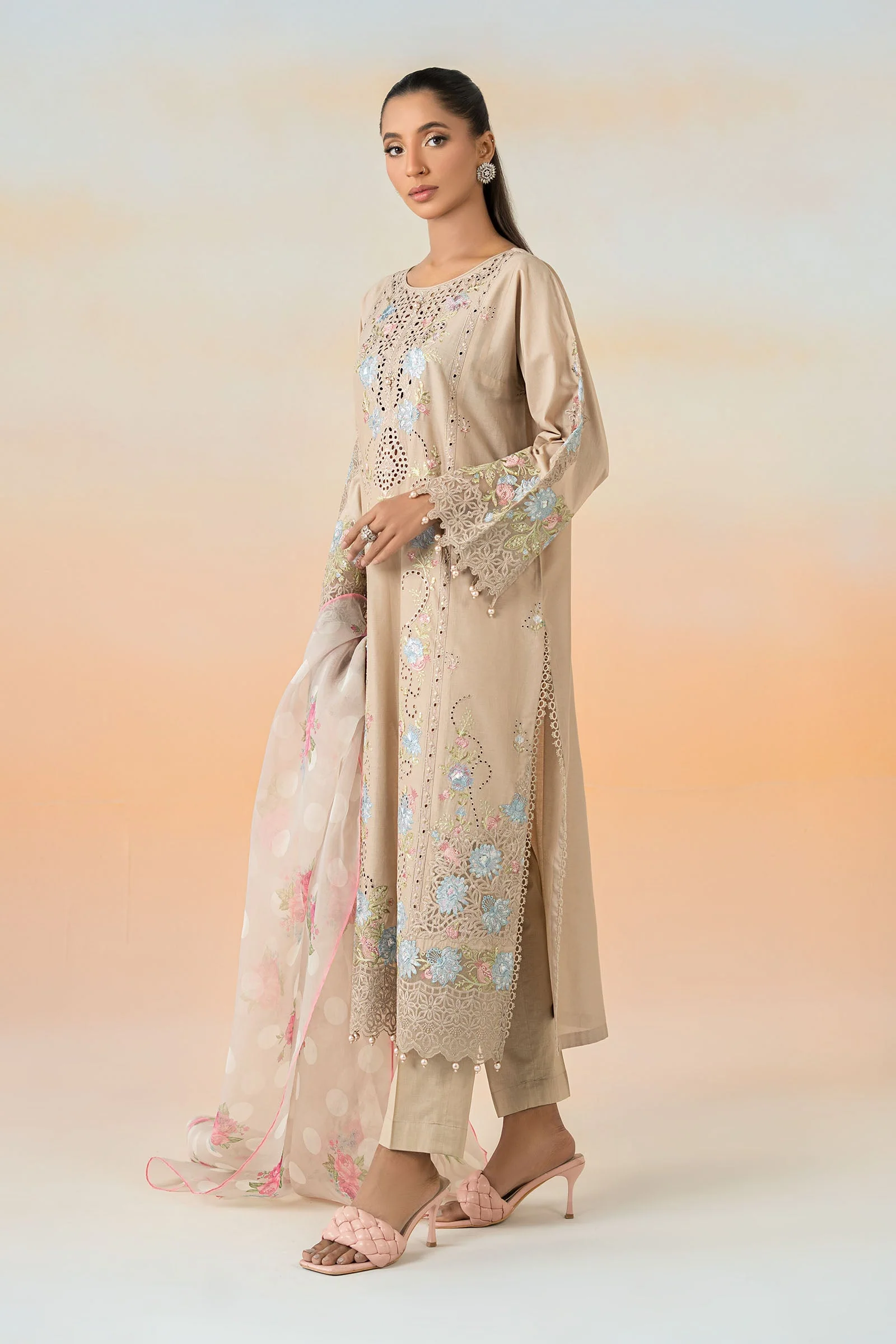 3 Piece Embroidered Lawn Suit 163 3 Piece Embroidered Lawn Suit