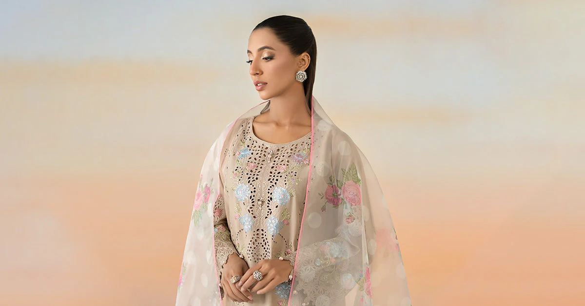 3 Piece Embroidered Lawn Suit 165 3 Piece Embroidered Lawn Suit