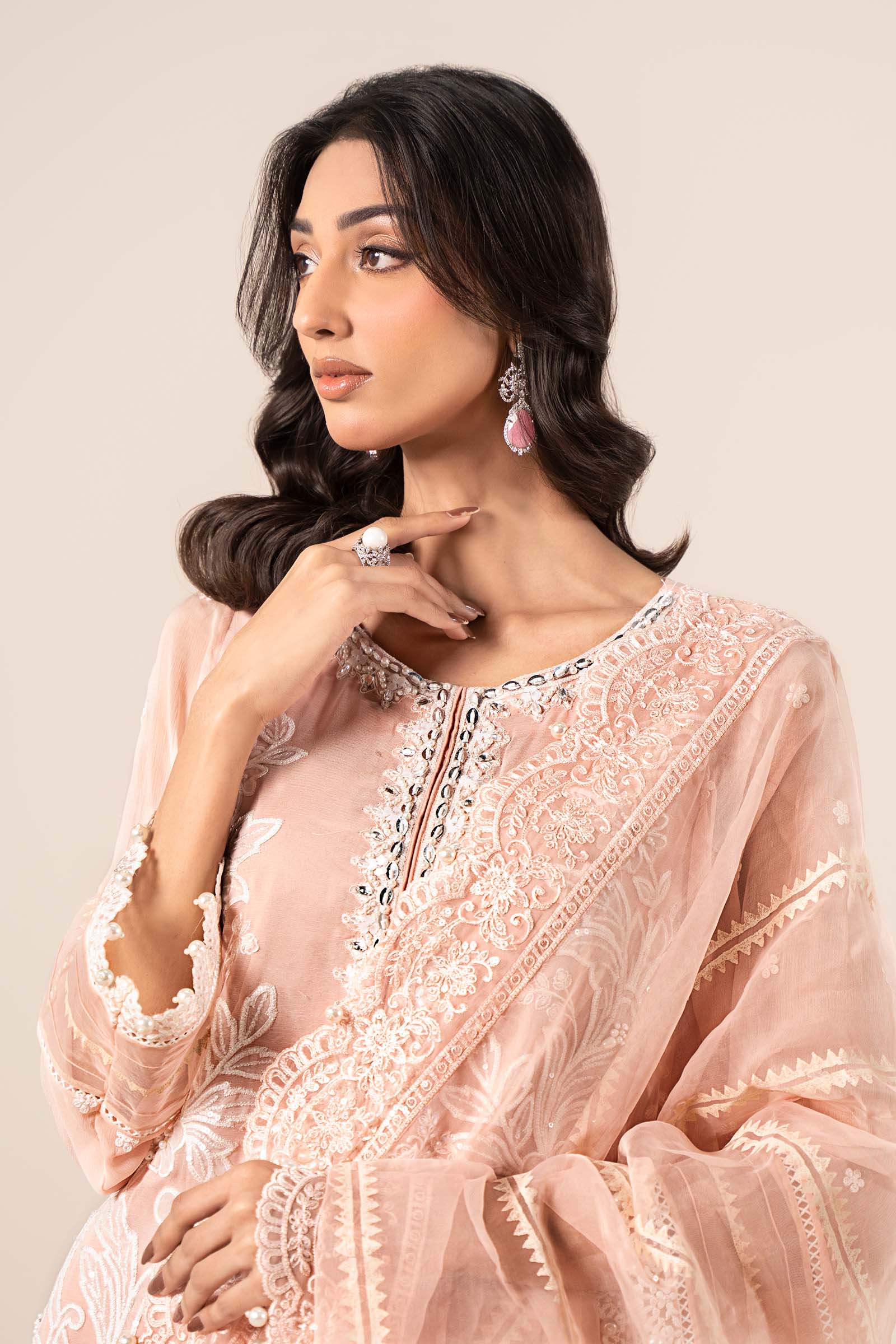 3 Piece Embroidered Chiffon Suit