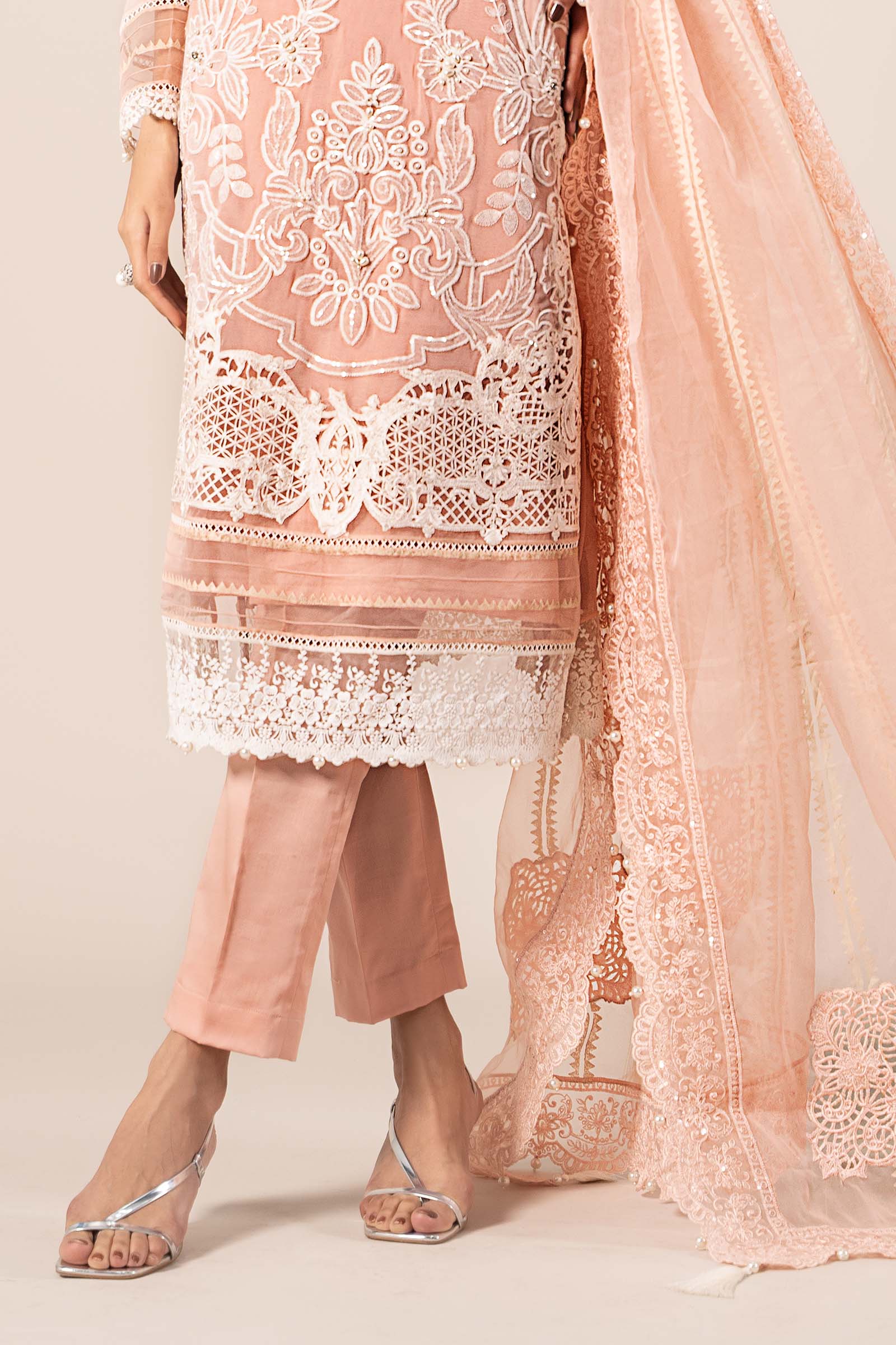 3 Piece Embroidered Chiffon Suit