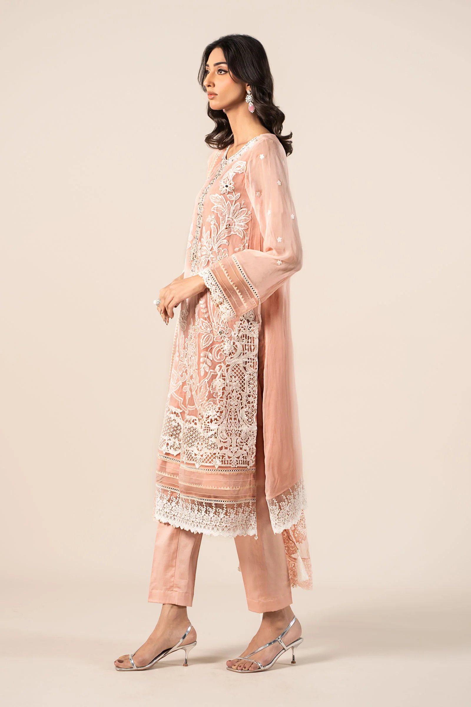 3 Piece Embroidered Chiffon Suit