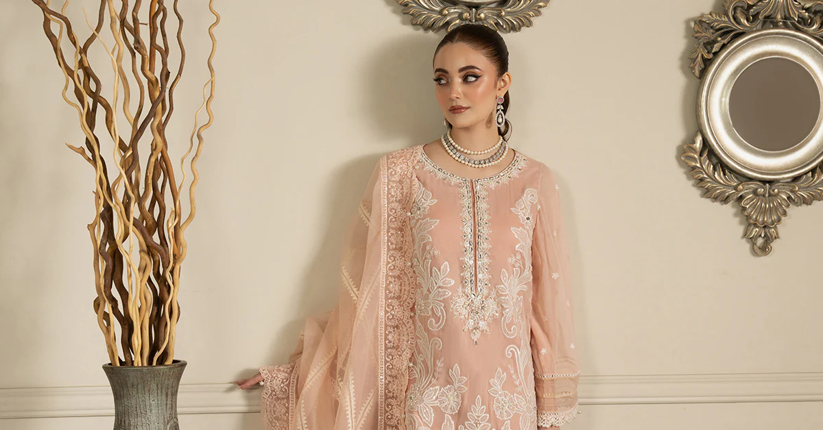 3 Piece Embroidered Chiffon Suit