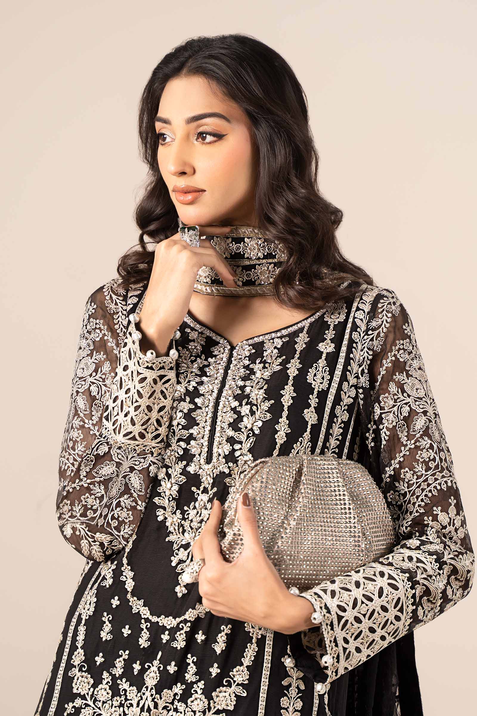 3 Piece Embroidered Chiffon Suit