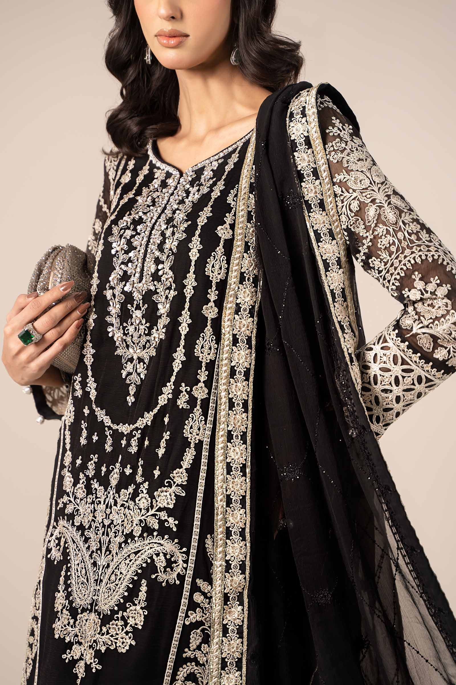 3 Piece Embroidered Chiffon Suit