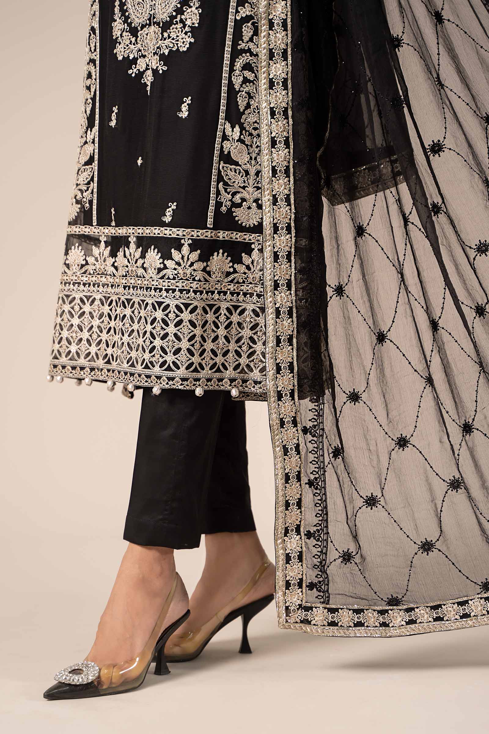 3 Piece Embroidered Chiffon Suit