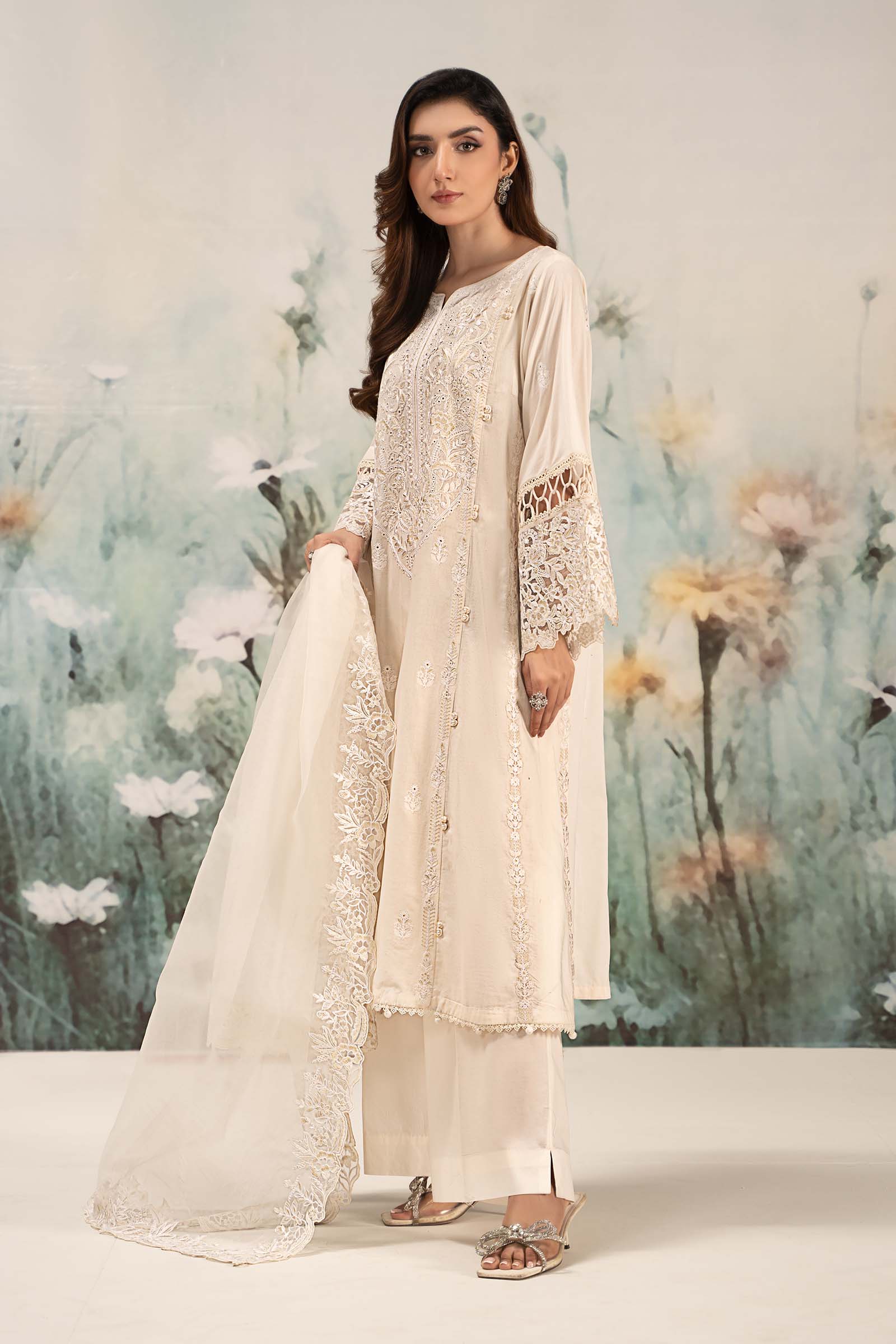 3 Piece Embroidered Lawn Suit 156 3 Piece Embroidered Lawn Suit