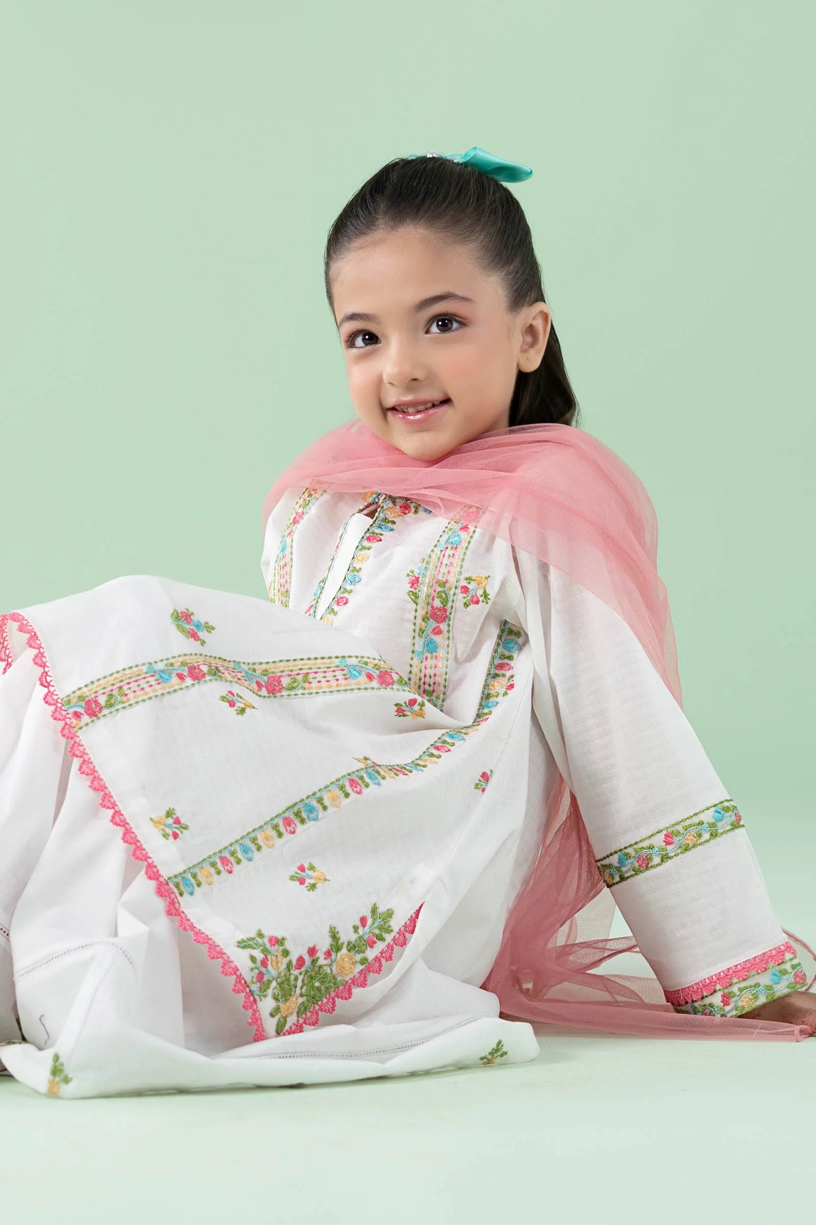 3 Piece Embroidered Dobby Suit