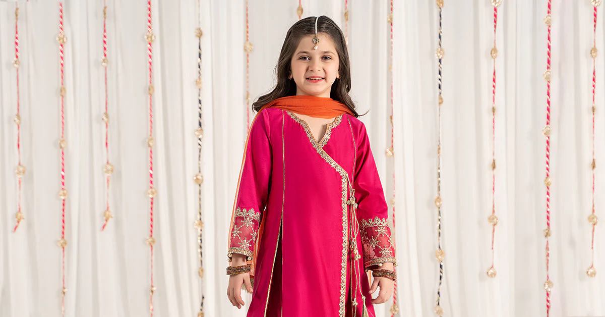 3 Piece Embroidered Cotton Satin Suit