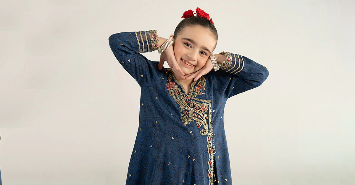 3 Piece Embroidered Raw Silk Suit