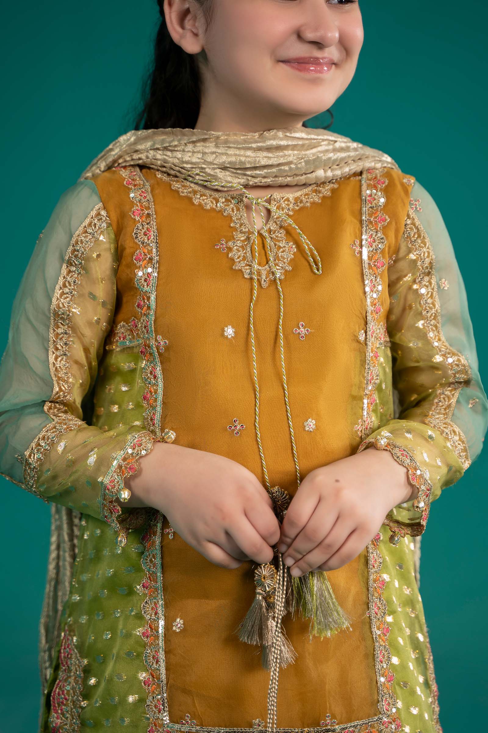 3 Piece Embroidered Organza Suit 48 3 Piece Embroidered Organza Suit