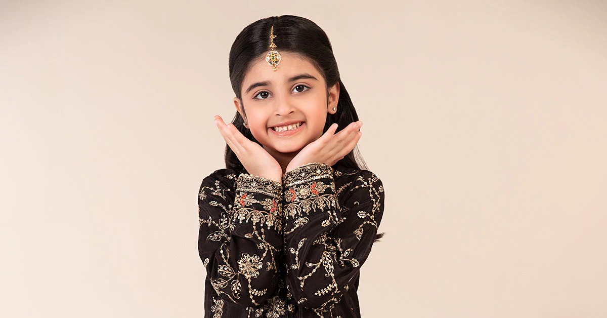 3 Piece Embroidered Raw Silk Suit