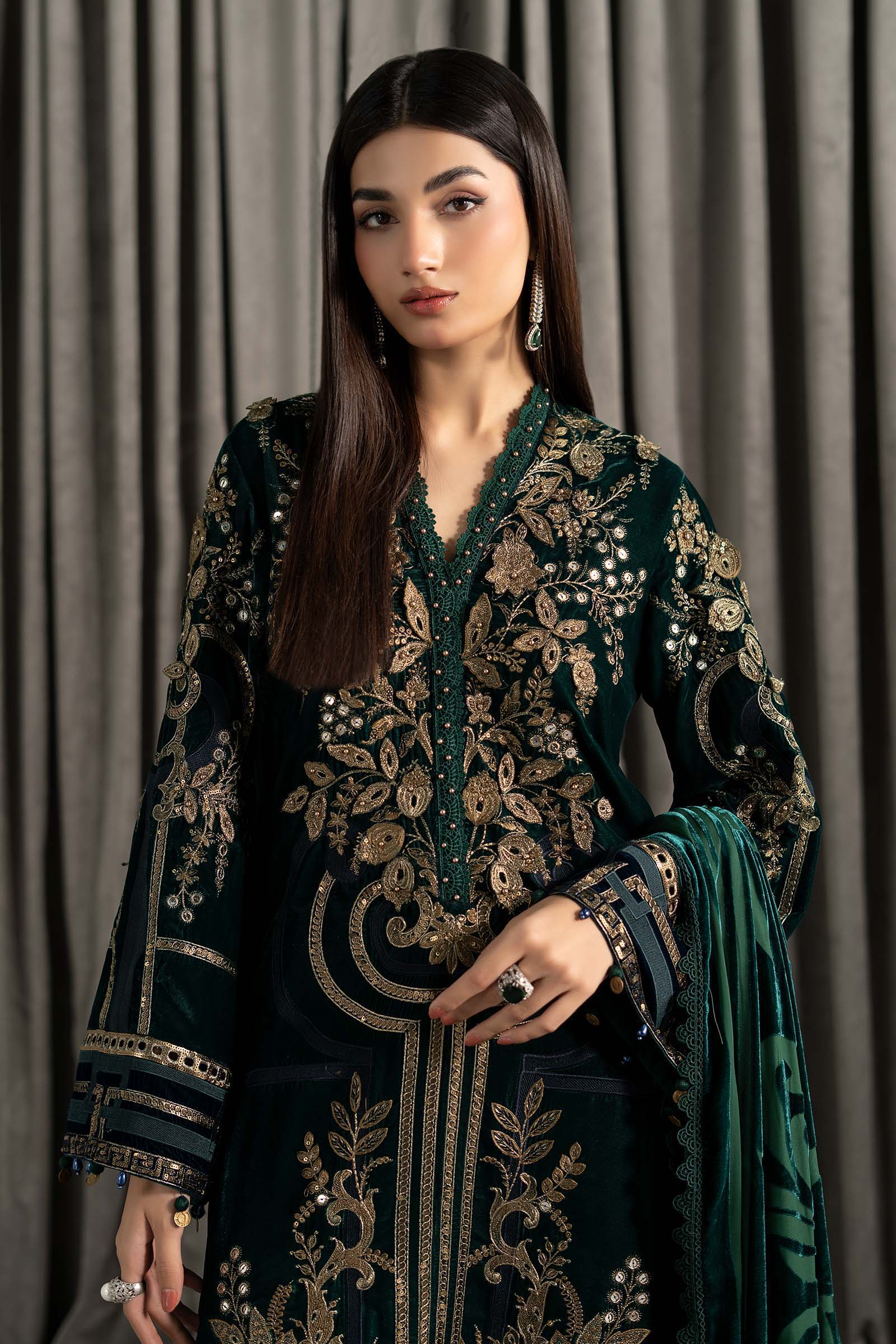 3 Piece Embroidered Velvet Suit 107 3 Piece Embroidered Velvet Suit