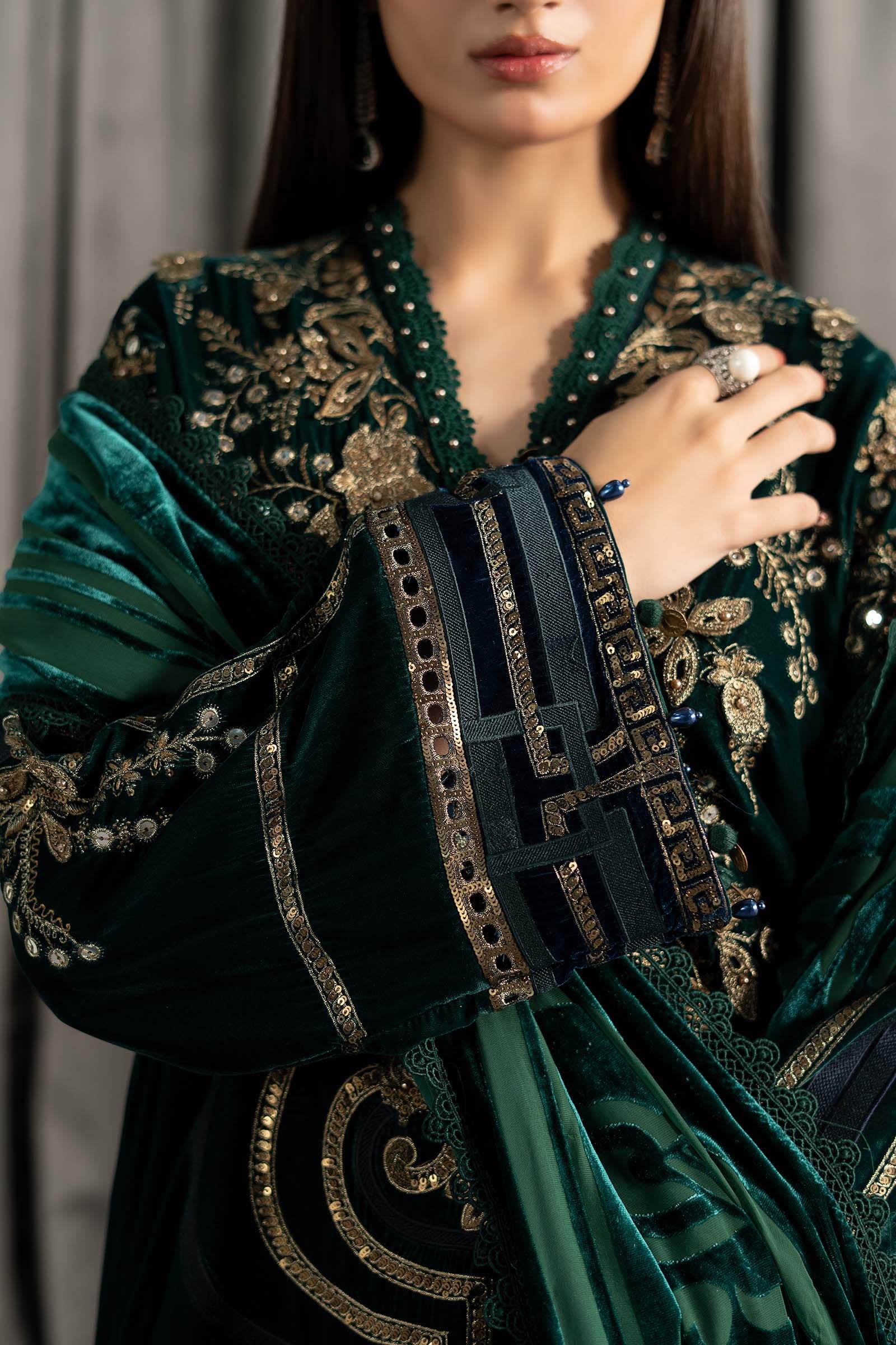 3 Piece Embroidered Velvet Suit 109 3 Piece Embroidered Velvet Suit