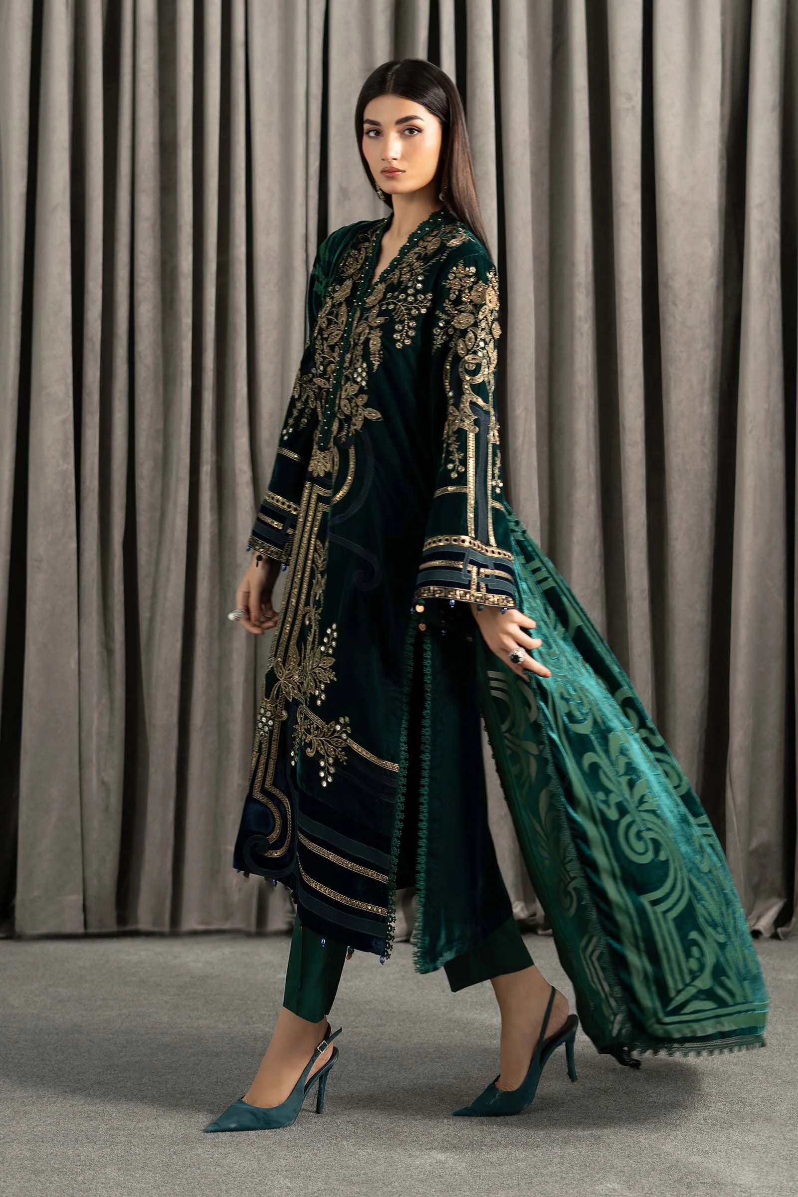 3 Piece Embroidered Velvet Suit 111 3 Piece Embroidered Velvet Suit