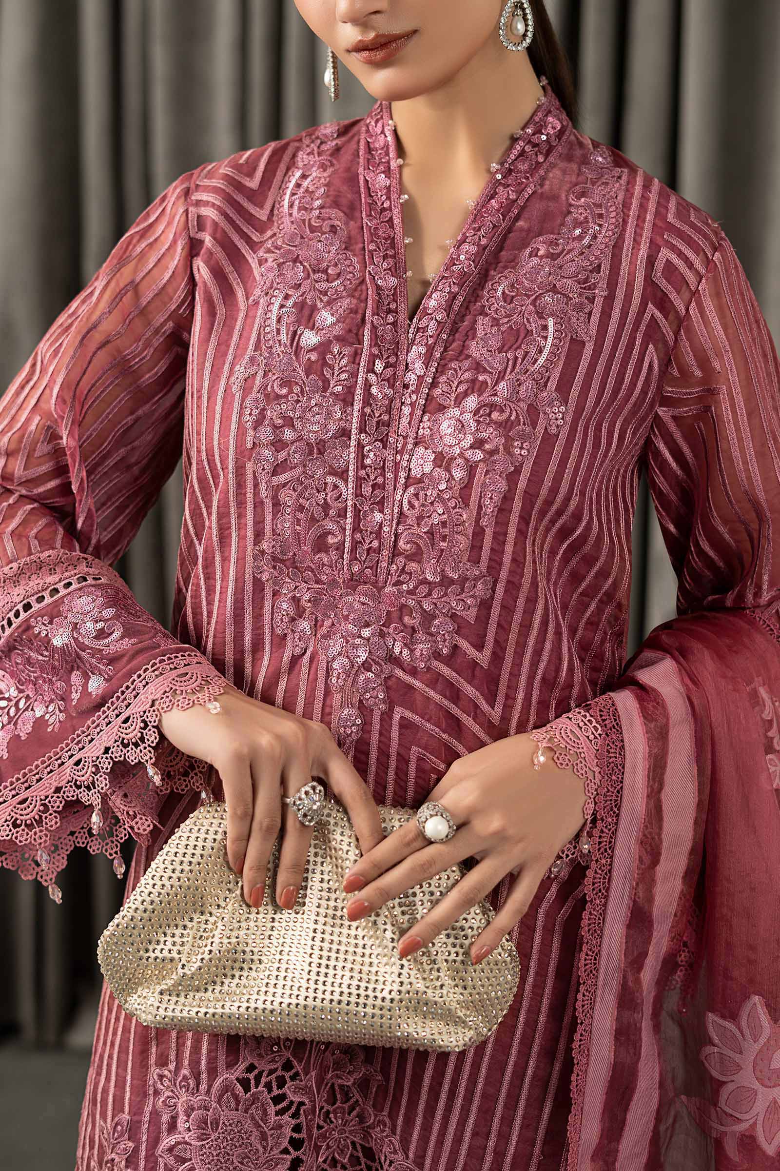 3 Piece Embroidered Organza Suit 32 3 Piece Embroidered Organza Suit