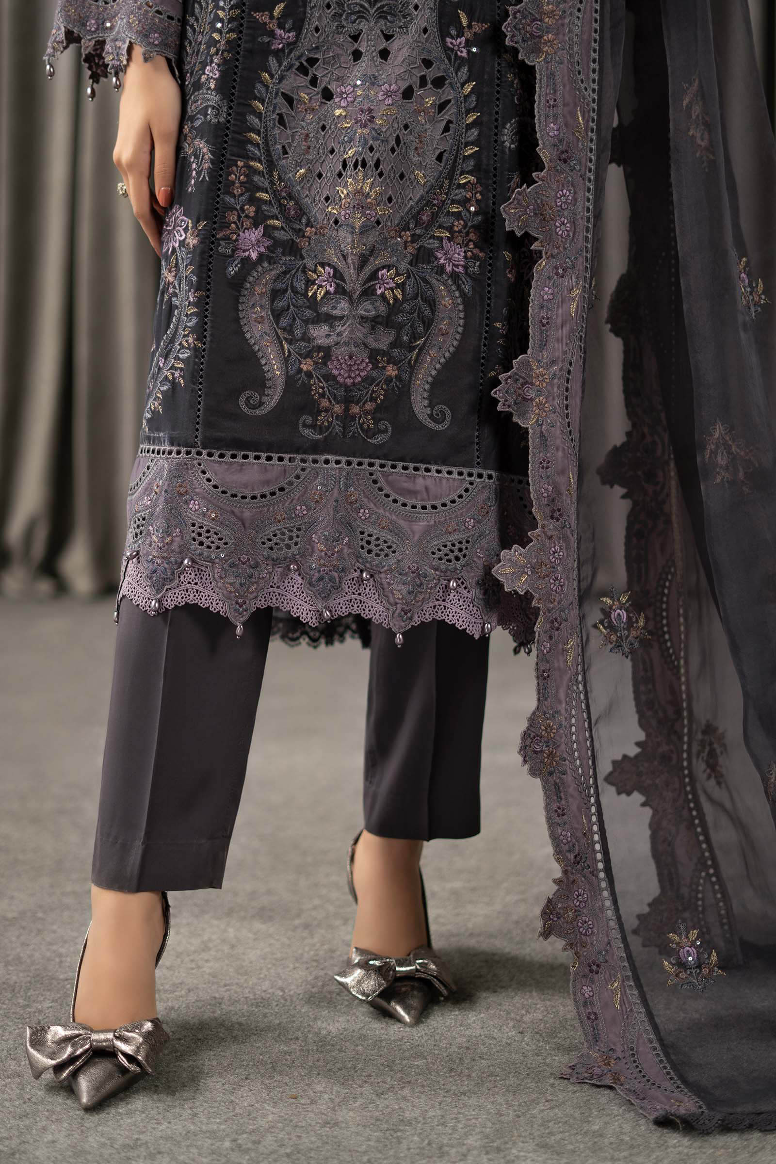 3 Piece Embroidered Velvet Suit 100 3 Piece Embroidered Velvet Suit