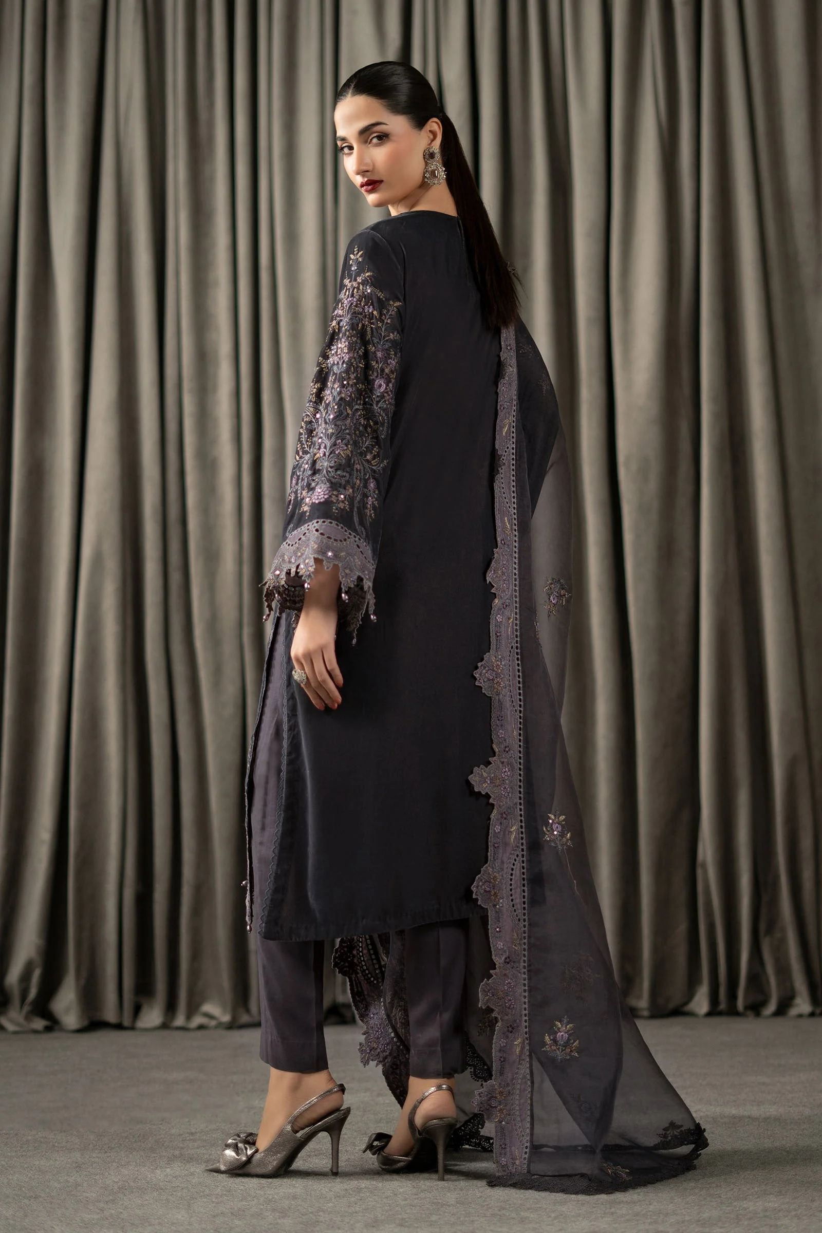 3 Piece Embroidered Velvet Suit 103 3 Piece Embroidered Velvet Suit