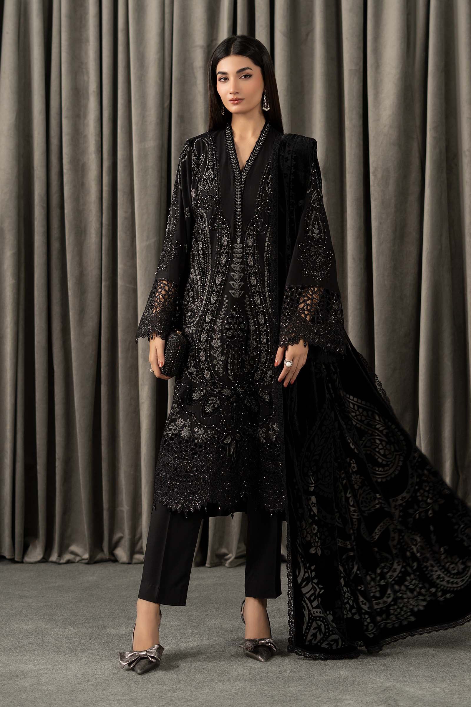 3 Piece Embroidered Linen Suit