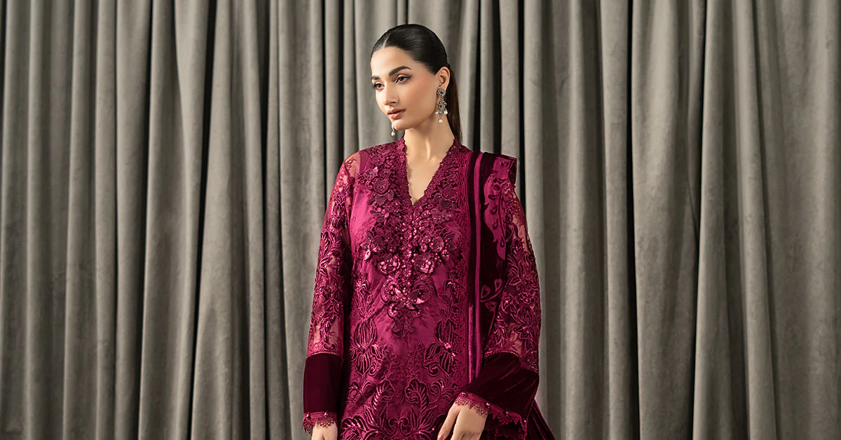 3 Piece Embroidered Chantilly Suit