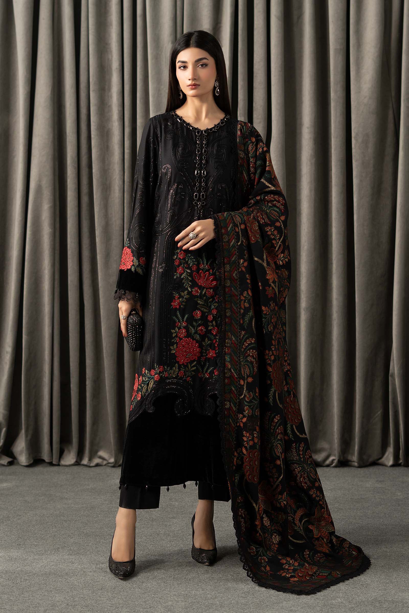 3 Piece Embroidered Linen Suit