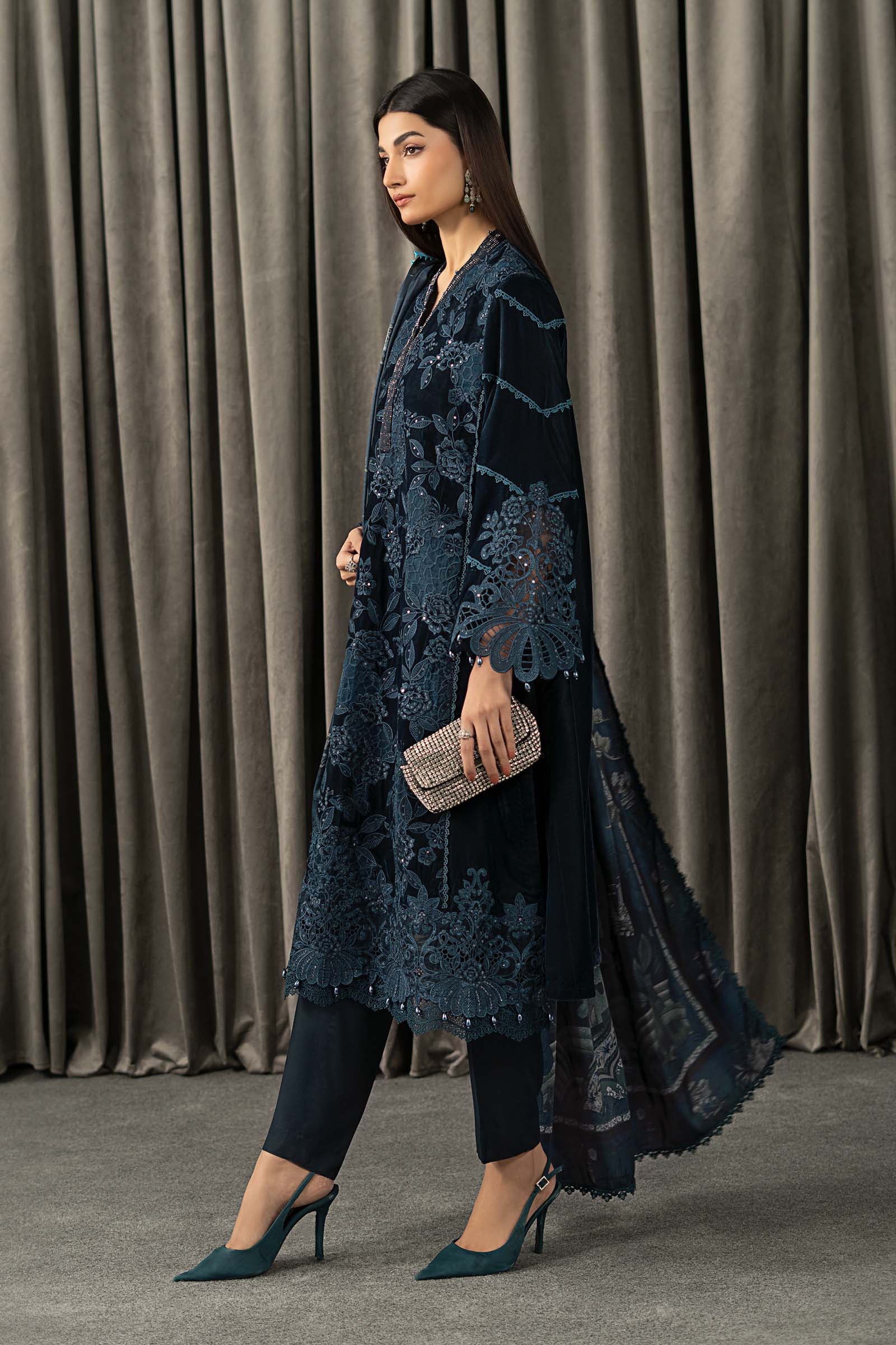 3 Piece Embroidered Velvet Suit 85 3 Piece Embroidered Velvet Suit