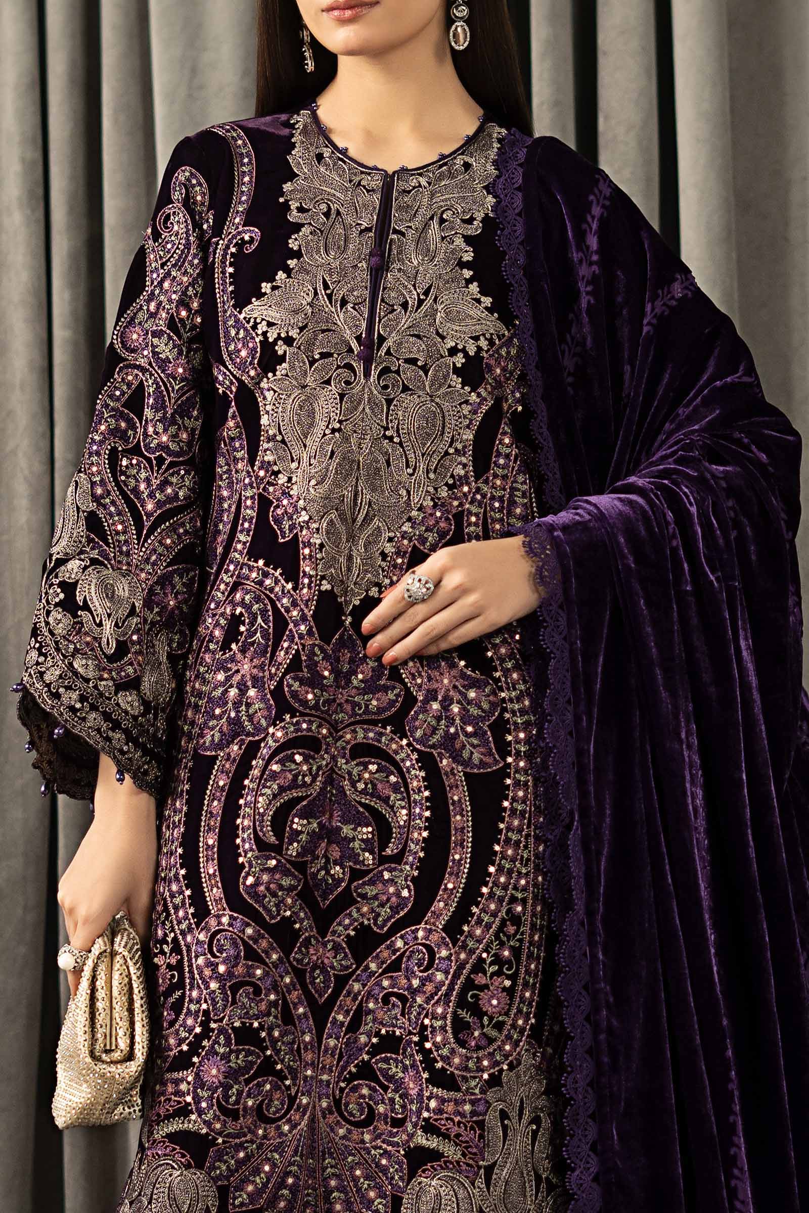 3 Piece Embroidered Velvet Suit 73 3 Piece Embroidered Velvet Suit