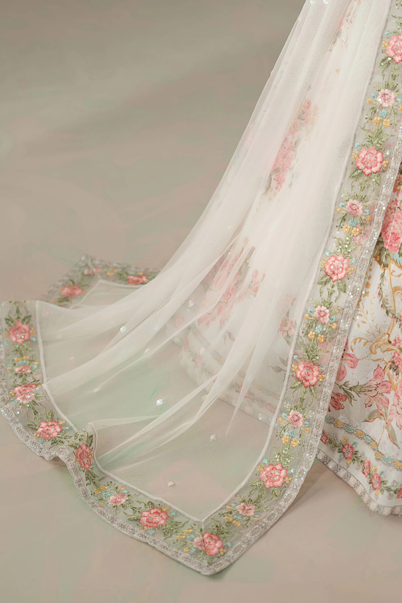 3 Piece Embroidered Raw Silk Suit