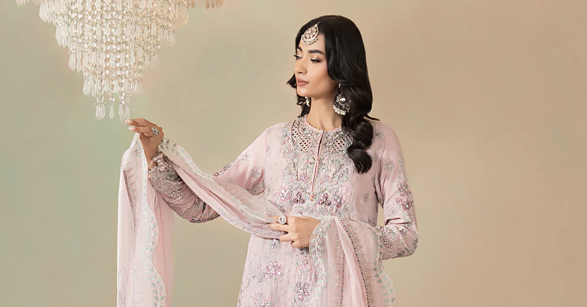 3 Piece Embroidered Raw Silk Suit