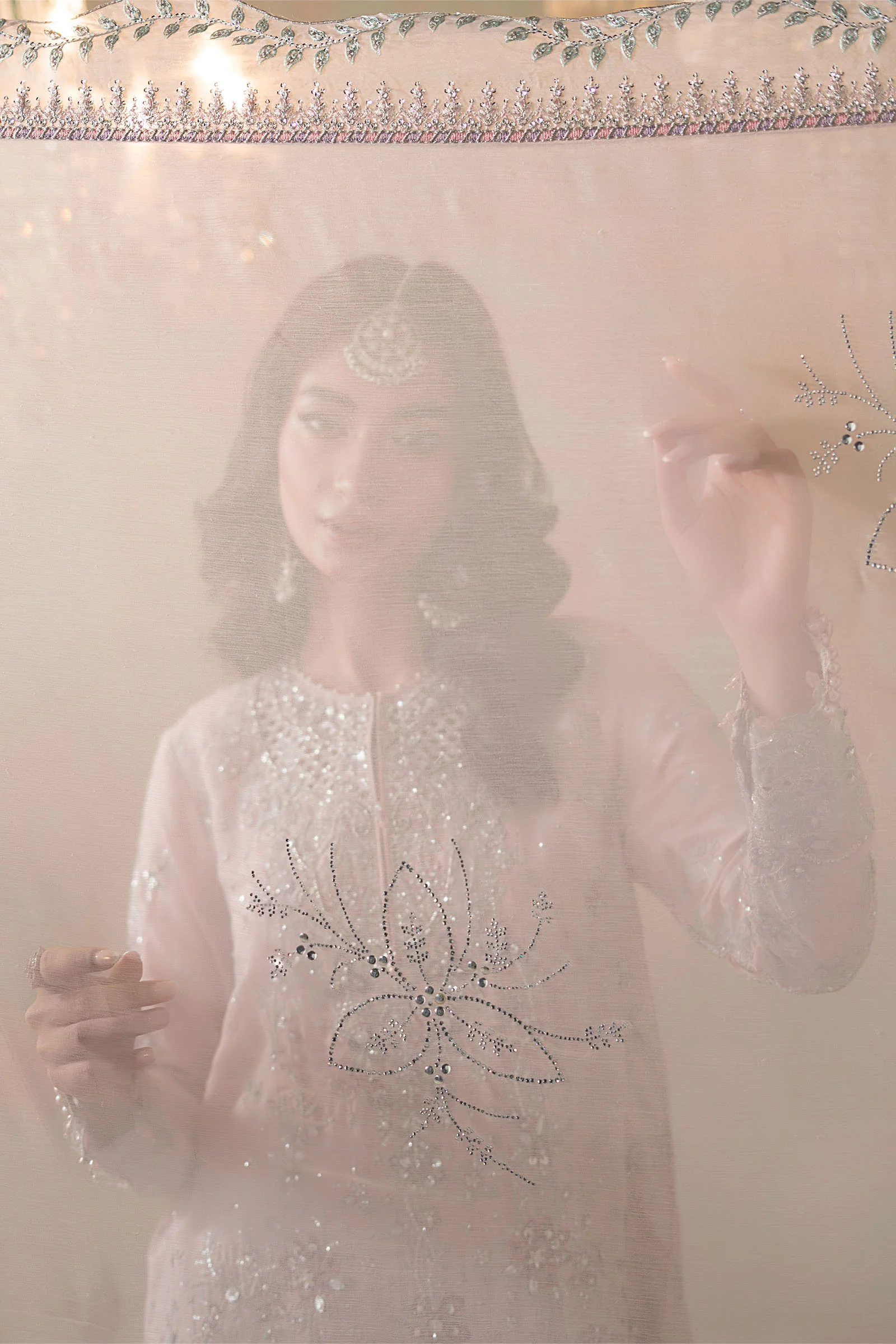 3 Piece Embroidered Raw Silk Suit