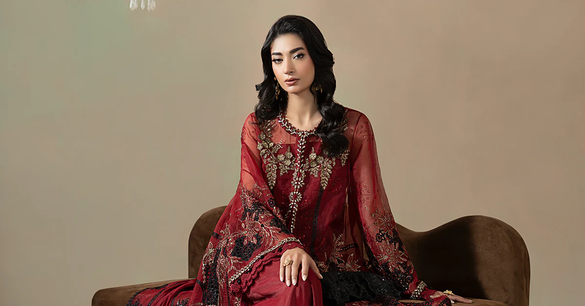 3 Piece Embroidered Organza Suit 29 3 Piece Embroidered Organza Suit